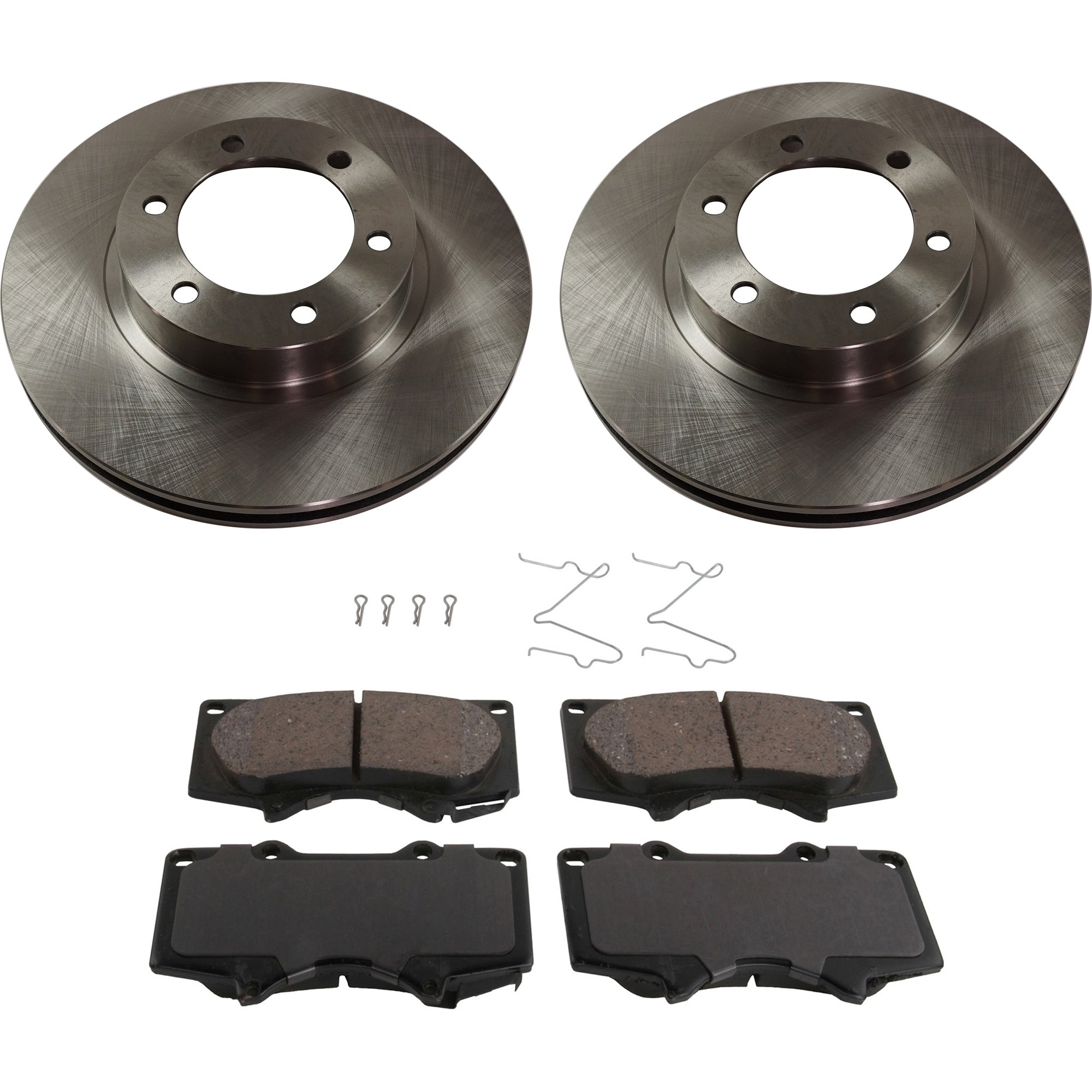 AM 4RUNNER GX470-03-09 FRONT BRAKE DISC AND PAD KIT 4 pc kit SKU KIT 080621-1272 OEM 4351260150-4351260151-04465040