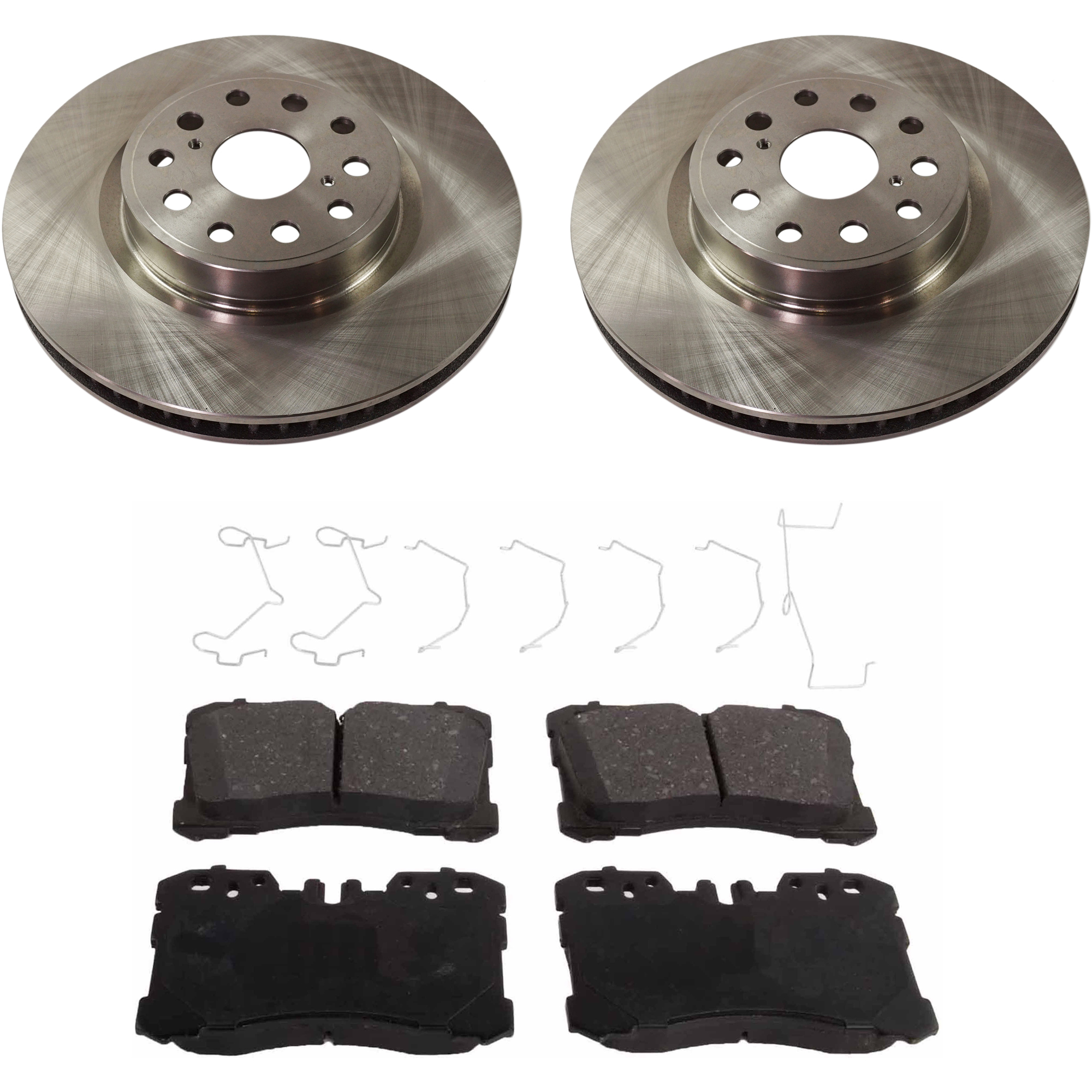 AM LS460-07-17 FRONT BRAKE DISC AND PAD KIT 4 pc Kit SKU KIT 080621-1282 OEM 31474-44658-0833442-850020-600