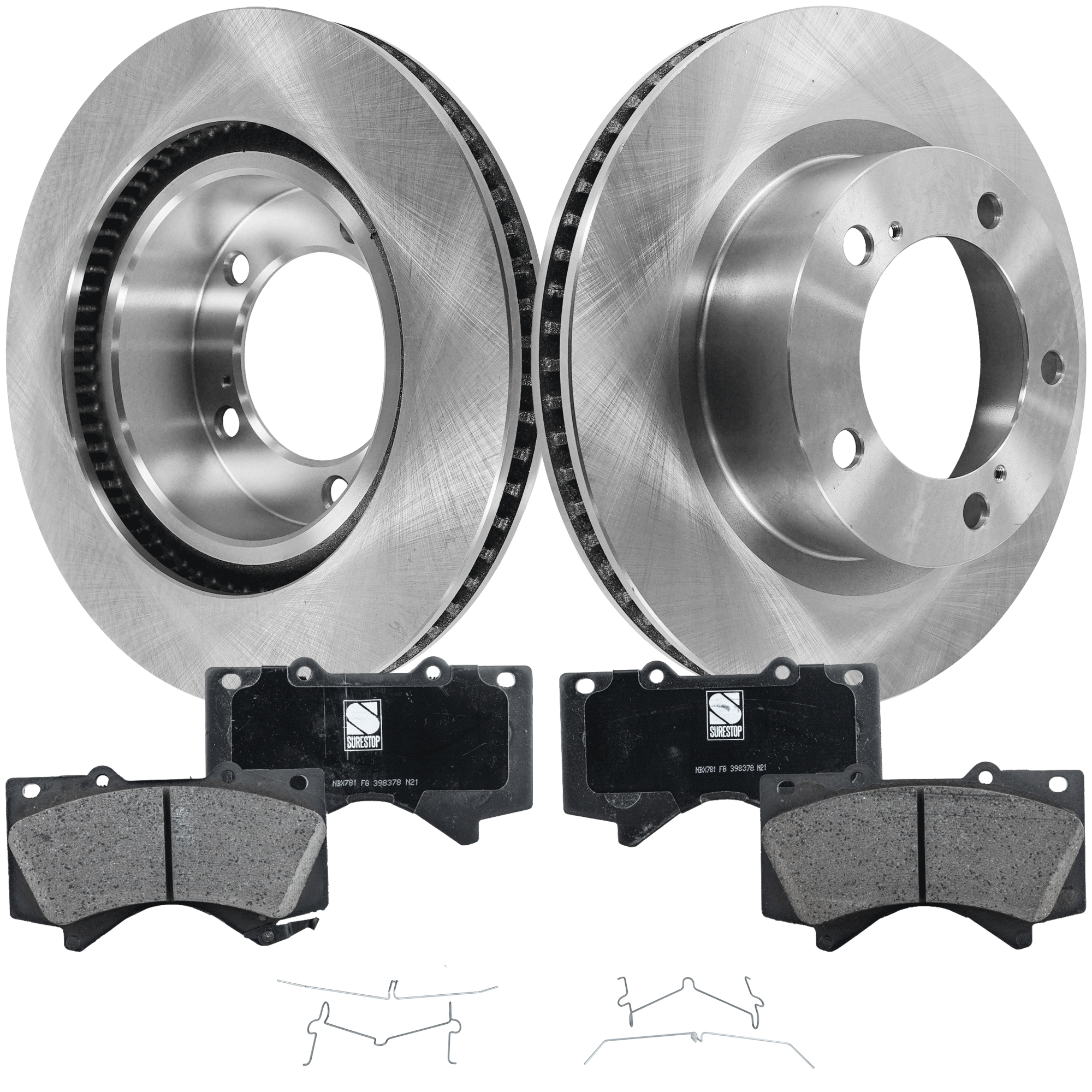 AM LAND CRUISER 08-20 LX570-08-16 FRONT BRAKE DISC AND PAD KIT 4 pc Kit SKU KIT 080621-1286 OEM 4351260180-0446502440-044650C0