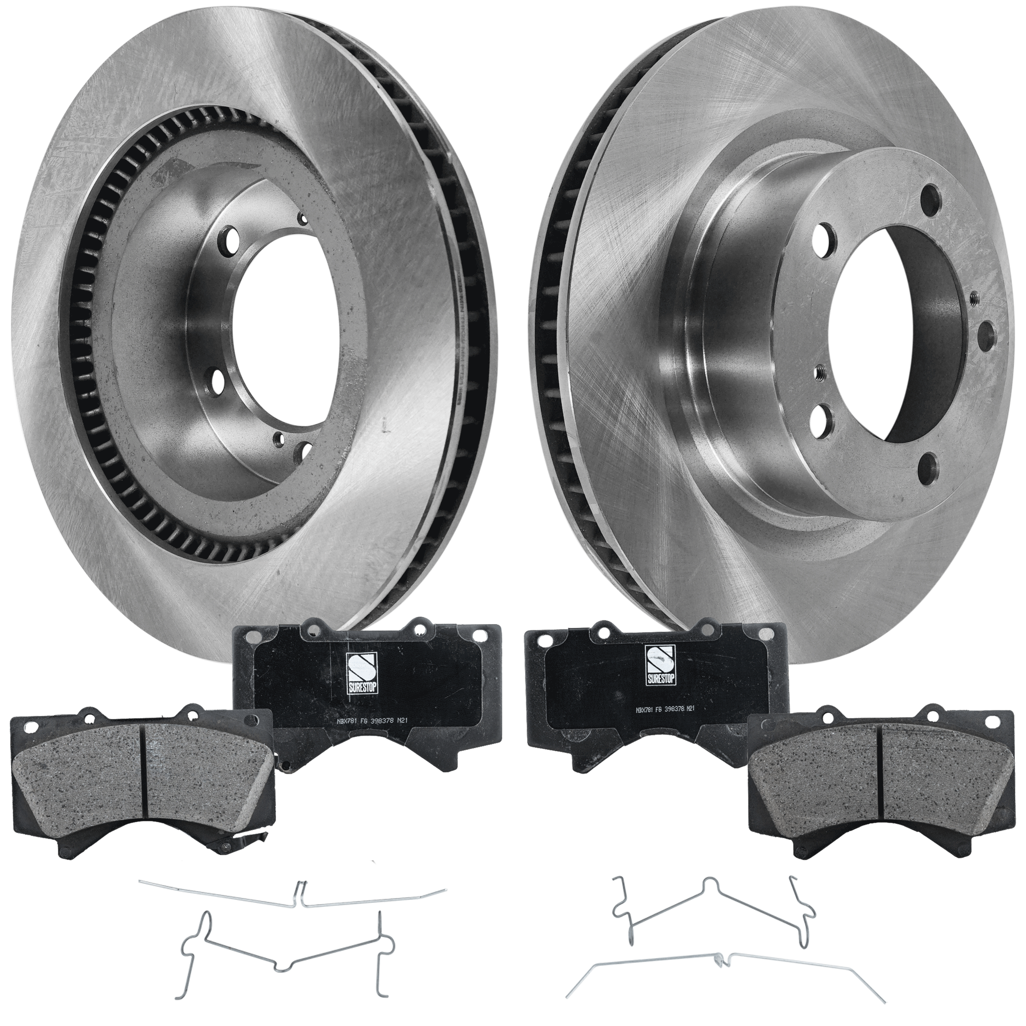 AM TUNDRA 07-21 SEQUOIA 08-21 FRONT BRAKE DISC AND PAD KIT 4 pc Kit SKU KIT 080621-1287 OEM 435120C020-4351260210-04465024