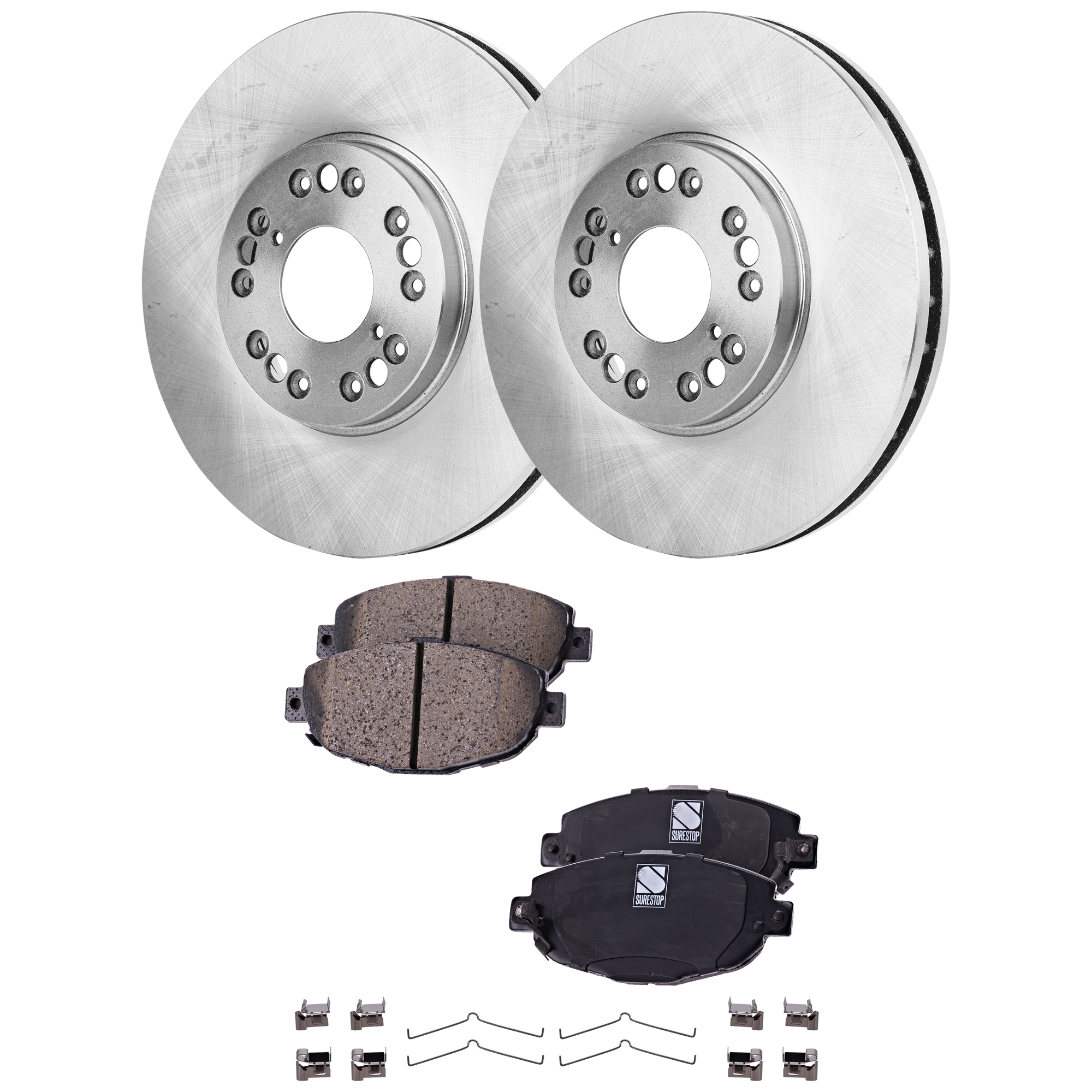 AM SC300-99-00 SC400-92-00 FRONT BRAKE DISC AND PAD KIT 2 Wheel Set SKU KIT 080621-1292 OEM 4351253010-4351230181-43512303
