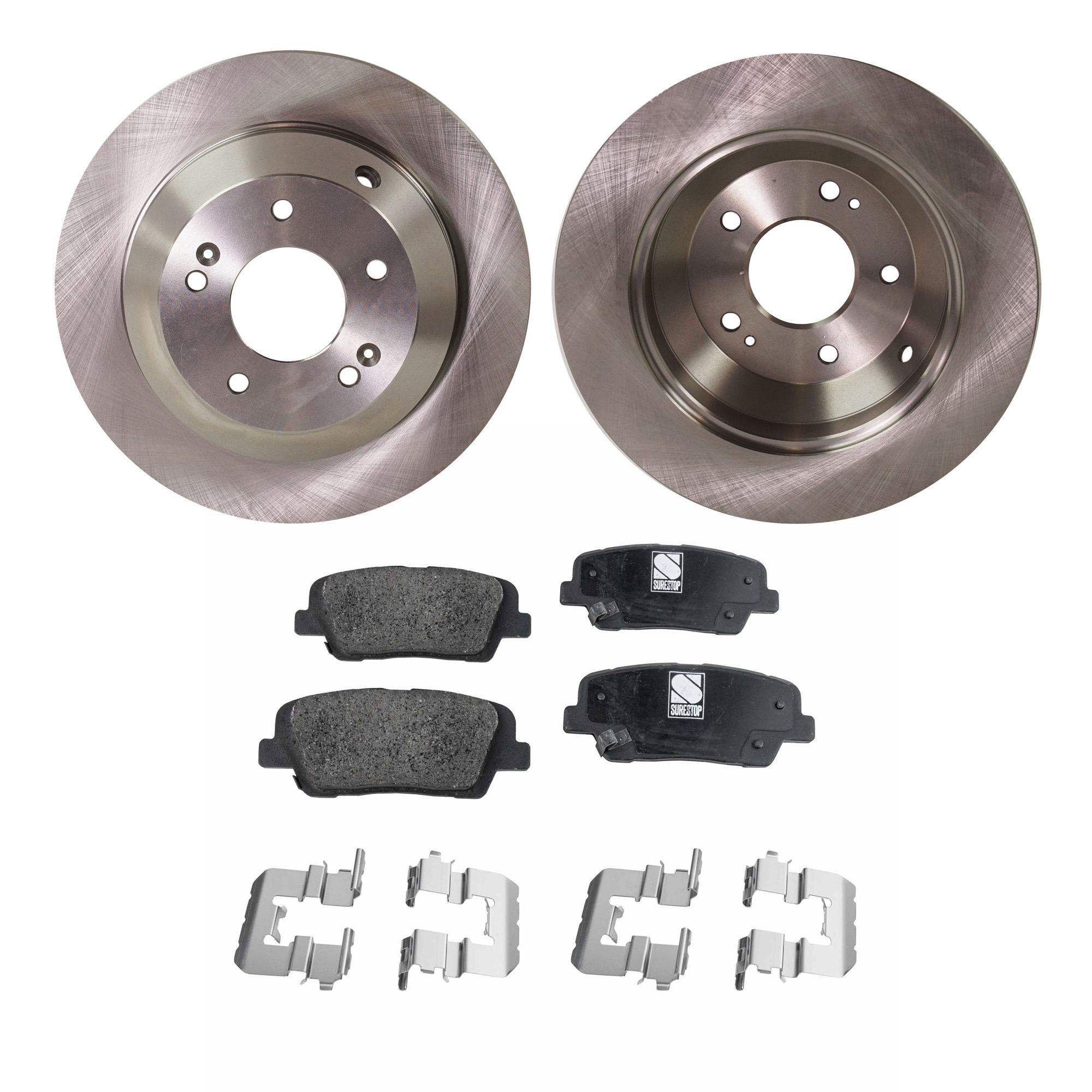 AM SANTA FE SANTA FE SPORT 13-18 SANTA FE XL 19-19 REAR BRAKE DISC AND PAD KIT 4 pc kit SKU KIT 080621-1301 OEM 584112P000-584112W010-58302C6A