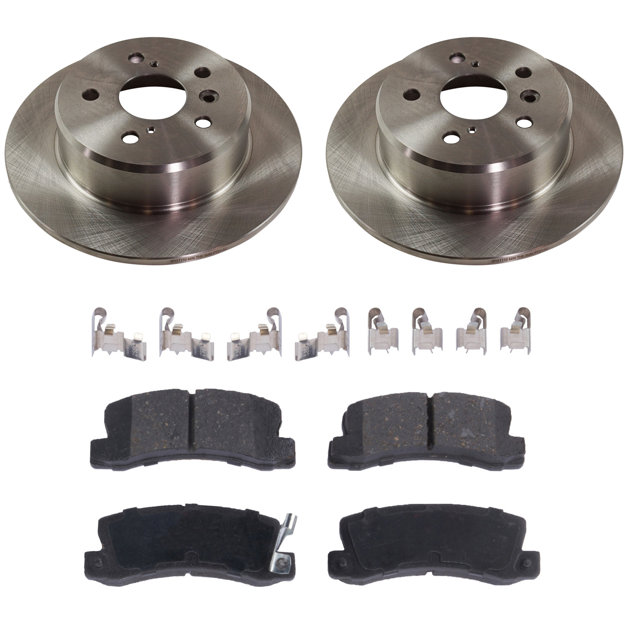 AM CAMRY 92-96 RX300-99-03 REAR BRAKE DISC AND PAD KIT 4 pc kit SKU KIT 080621-1316 OEM 4243133030-4243133050-04466200