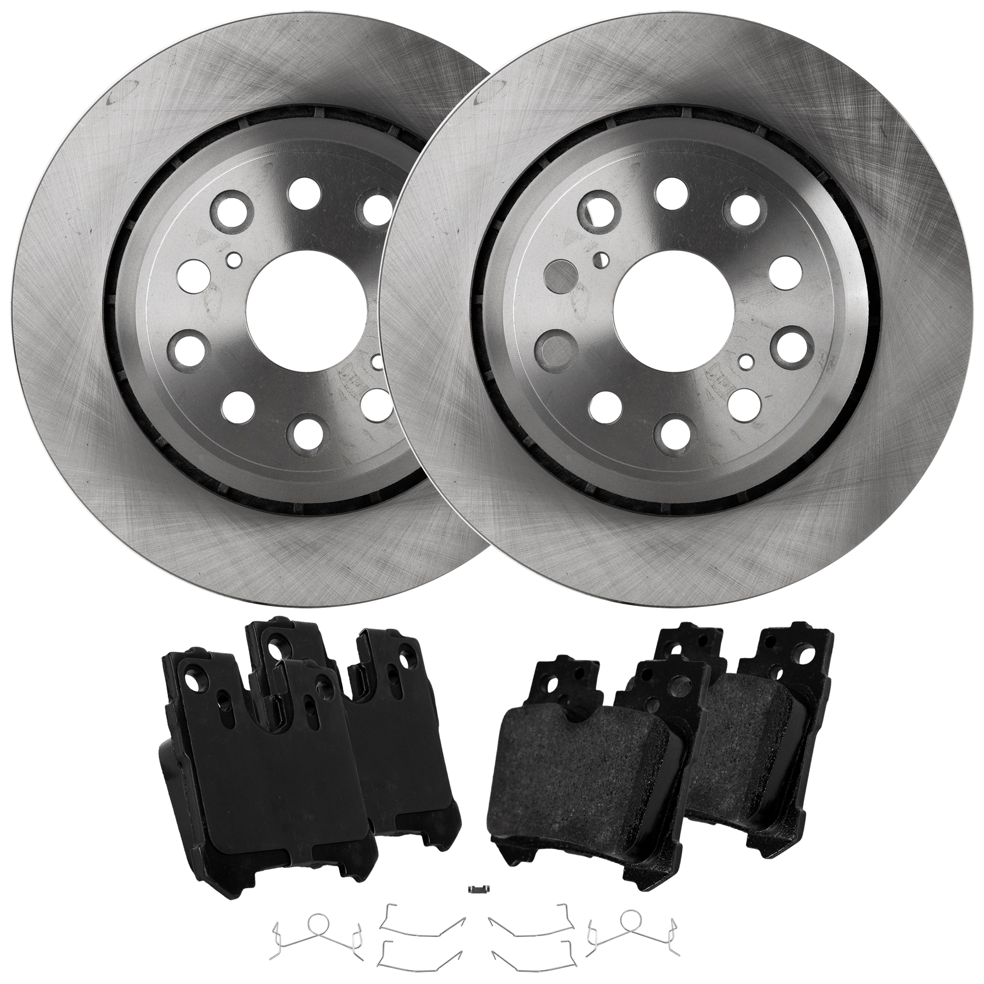 AM LS460-07-17 REAR BRAKE DISC AND PAD KIT 4 pc kit SKU KIT 080621-1335 OEM 44737-71903-850138-980570-9007