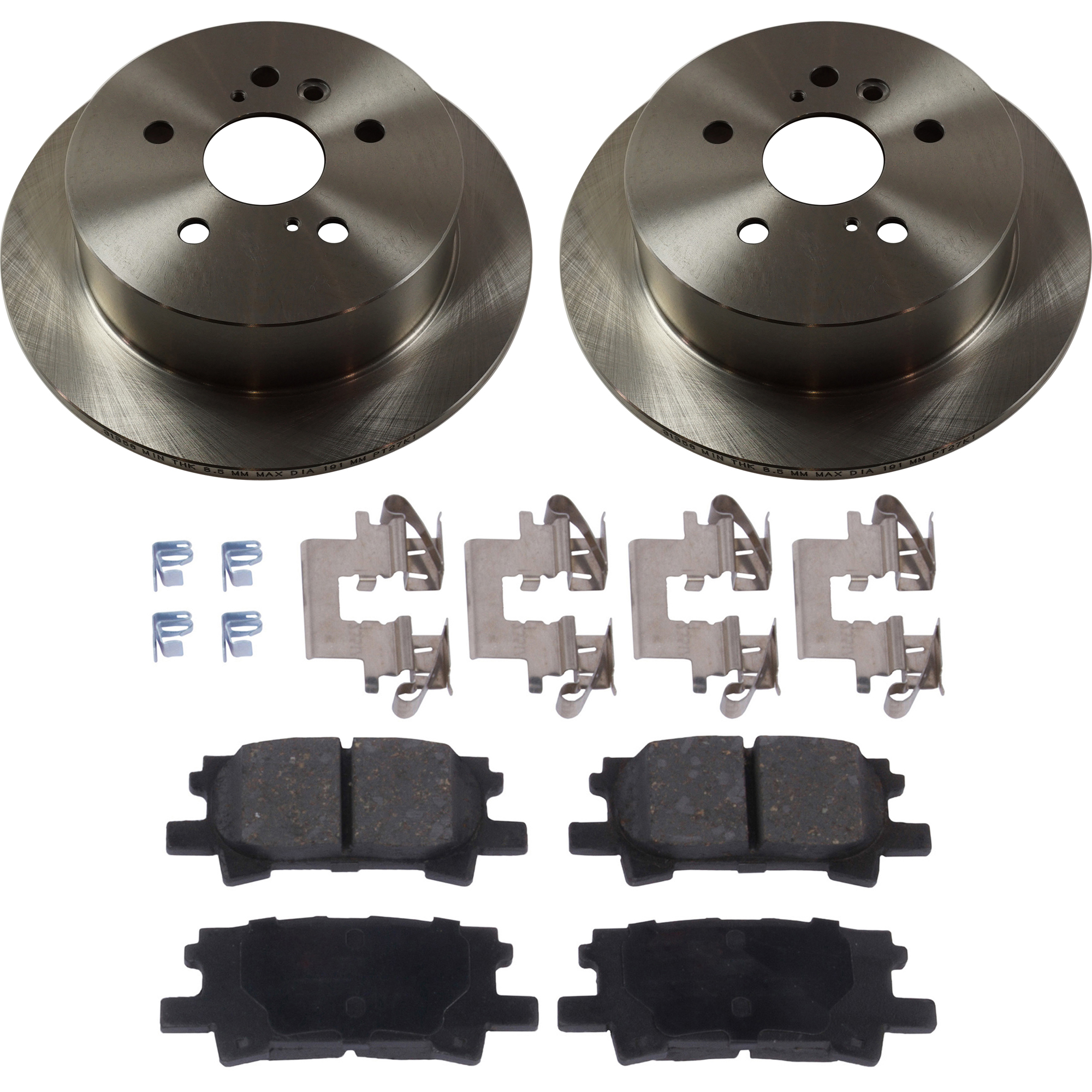 AM HIGHLANDER 04-07 RX350-07-09 RX400H 06-08 REAR BRAKE DISC AND PAD KIT 4 pc kit SKU KIT 080621-1341 OEM 4243148041-424310E011-04466480