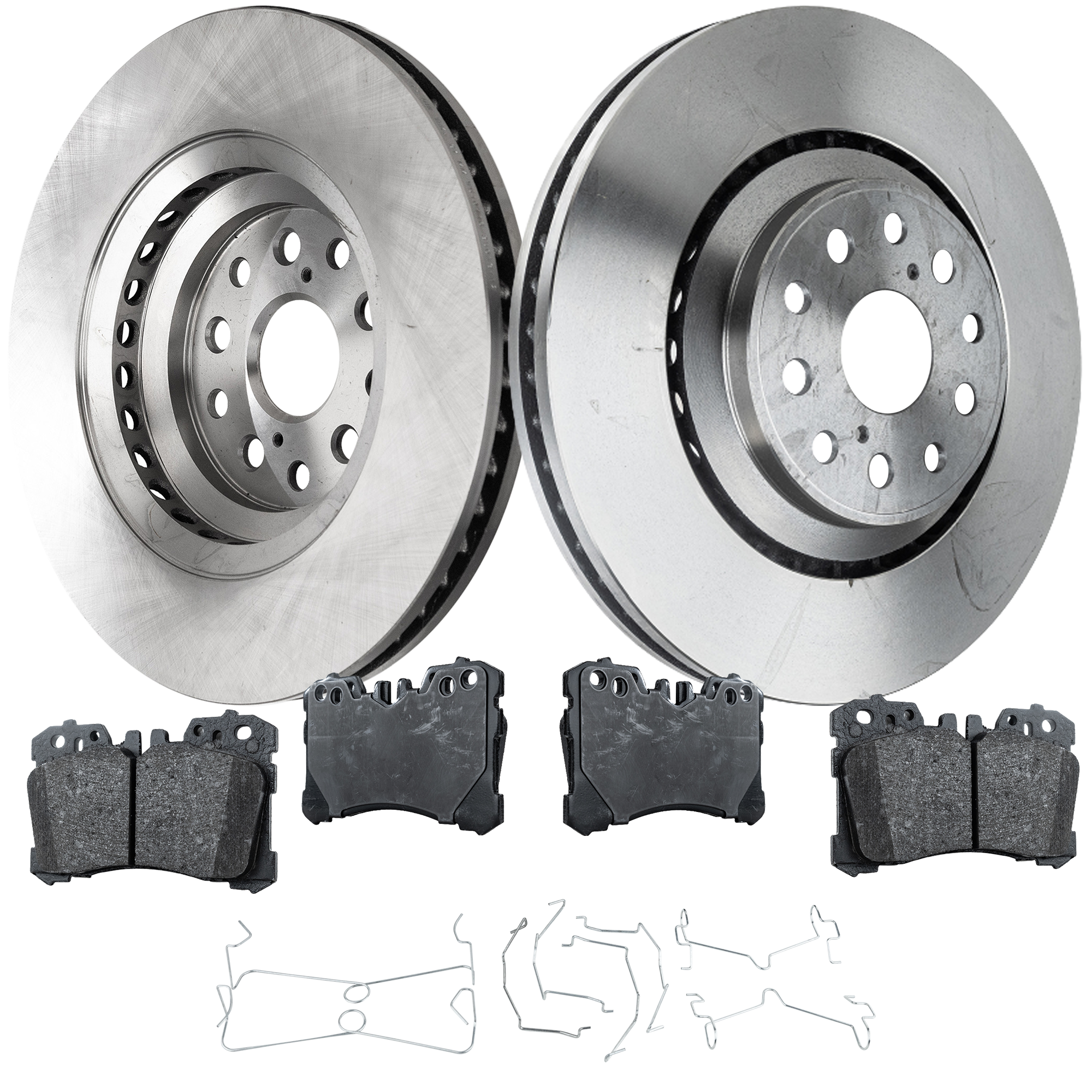 AM LS460-07-17 LS500-18-21 FRONT BRAKE DISC AND PAD KIT 2 Wheel Set SKU KIT 080621-1350 OEM 4351650010-31467-44613-850019