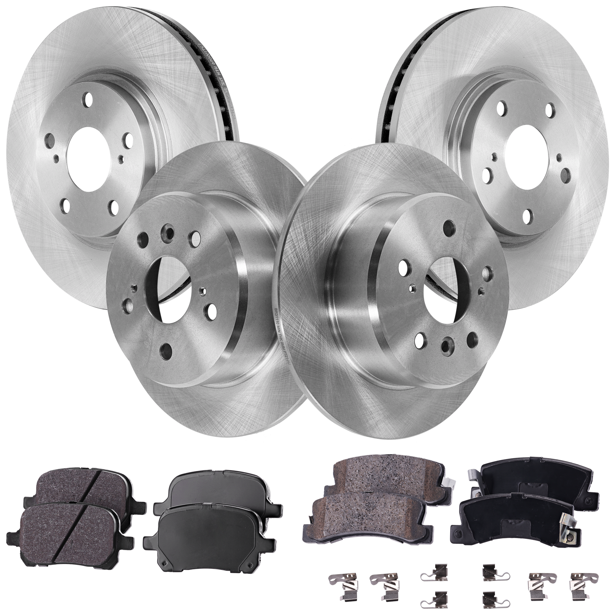AM RX300-99-01 FRONT AND REAR BRAKE DISC AND PAD KIT 4 Wheel Set SKU KIT 080621-1406 OEM 4351248011-4243133030-42431330