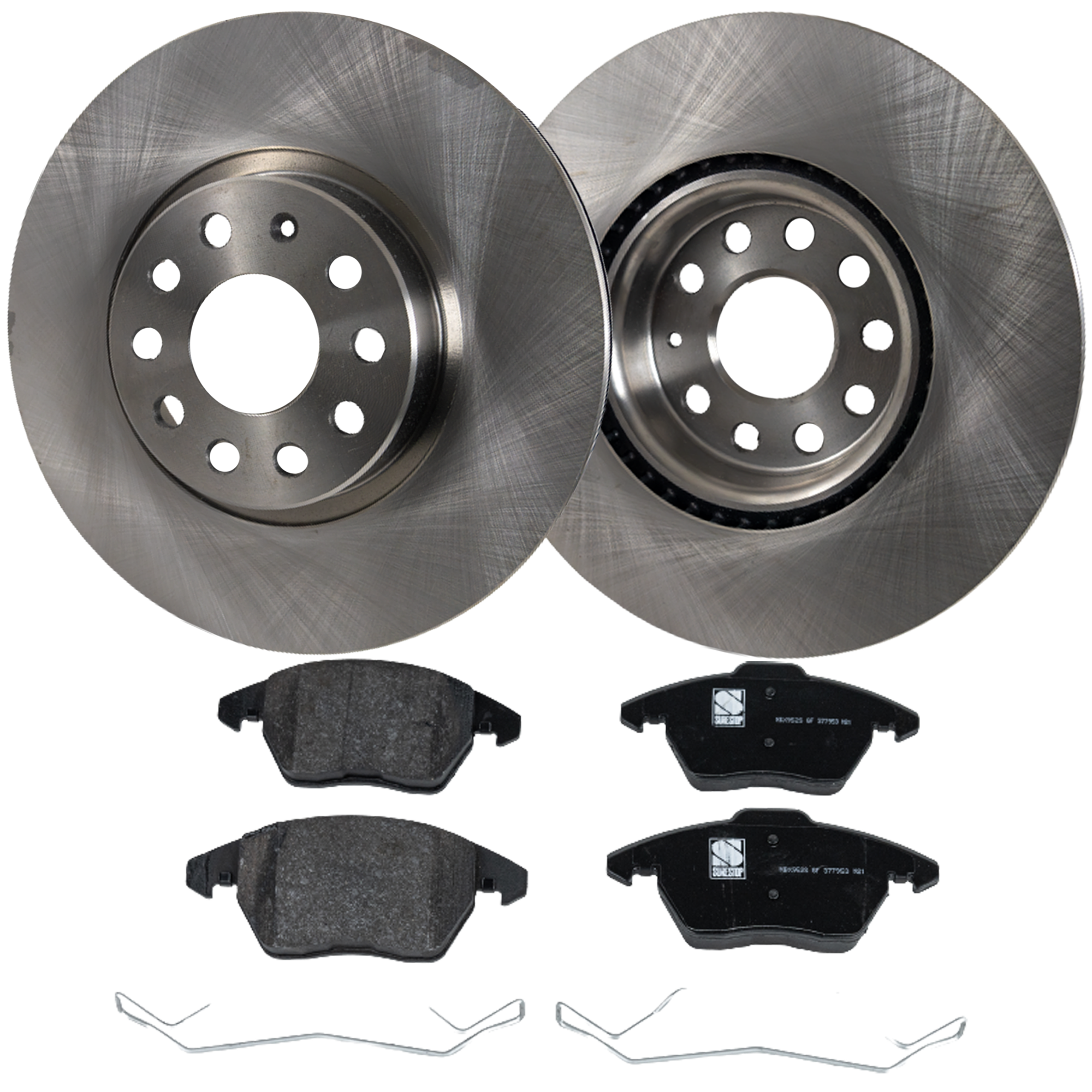 AM JETTA 11-18 BEETLE 12-17 FRONT BRAKE DISC AND PAD KIT 4 pc Kit SKU KIT 080621-612 OEM 1K0615301AA 1609987980-425260