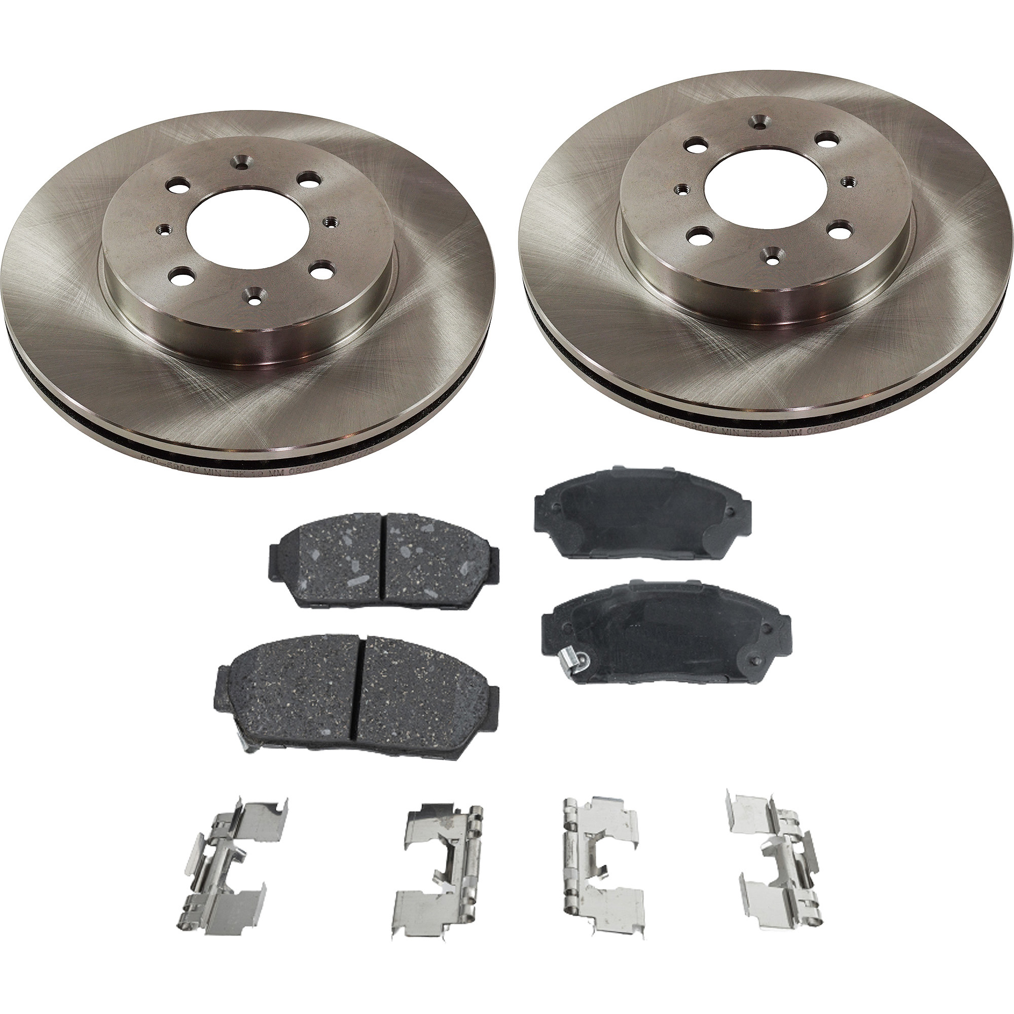AM CIVIC 94-95 INTEGRA 94-01 FRONT BRAKE DISC AND PAD KIT 2 Wheel Set SKU KIT 080621-623 OEM 45251SK7A00-45251SK7A10-45251S
