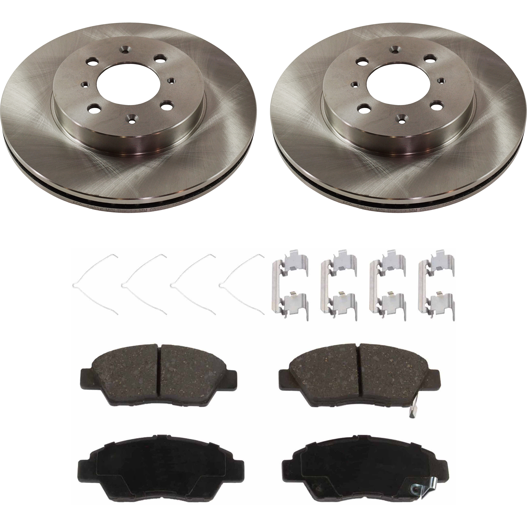 AM FIT 09-13 FRONT BRAKE DISC AND PAD KIT 4 pc kit SKU KIT 080621-649 OEM 45251SK7A00-45251SK7A10-45251S