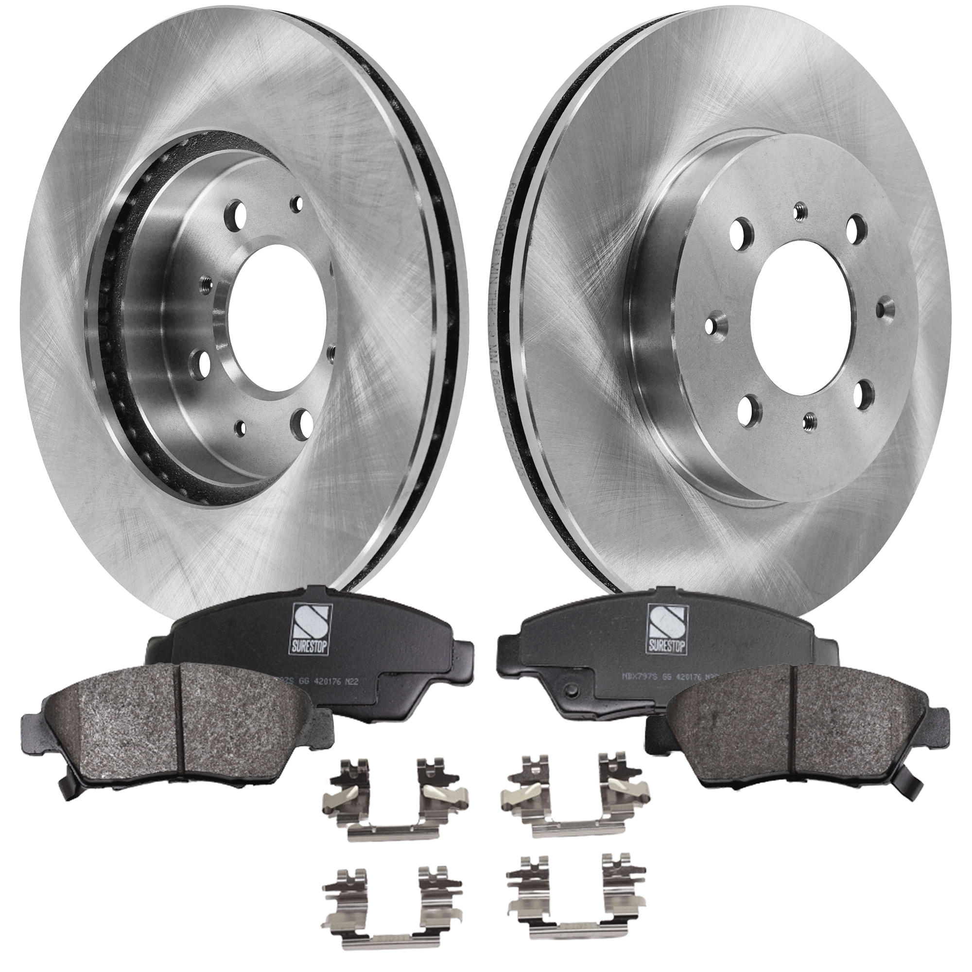AM CIVIC 93-95 CIVIC DEL SOL 94-97 FRONT BRAKE DISC AND PAD KIT 2 Wheel Set SKU KIT 080621-652 OEM 45251SK7A00-45251SK7A10-45251S
