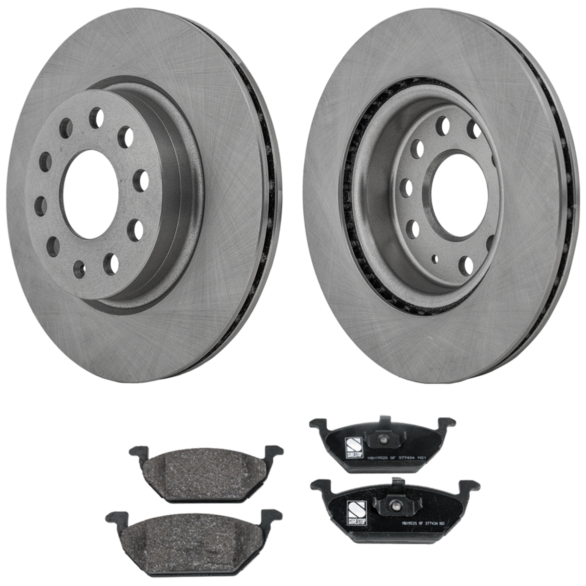 AM JETTA 11-16 FRONT BRAKE DISC AND PAD KIT 4 pc kit SKU KIT 080621-689 OEM 1K0615301S 1K0615301AC 5C06153