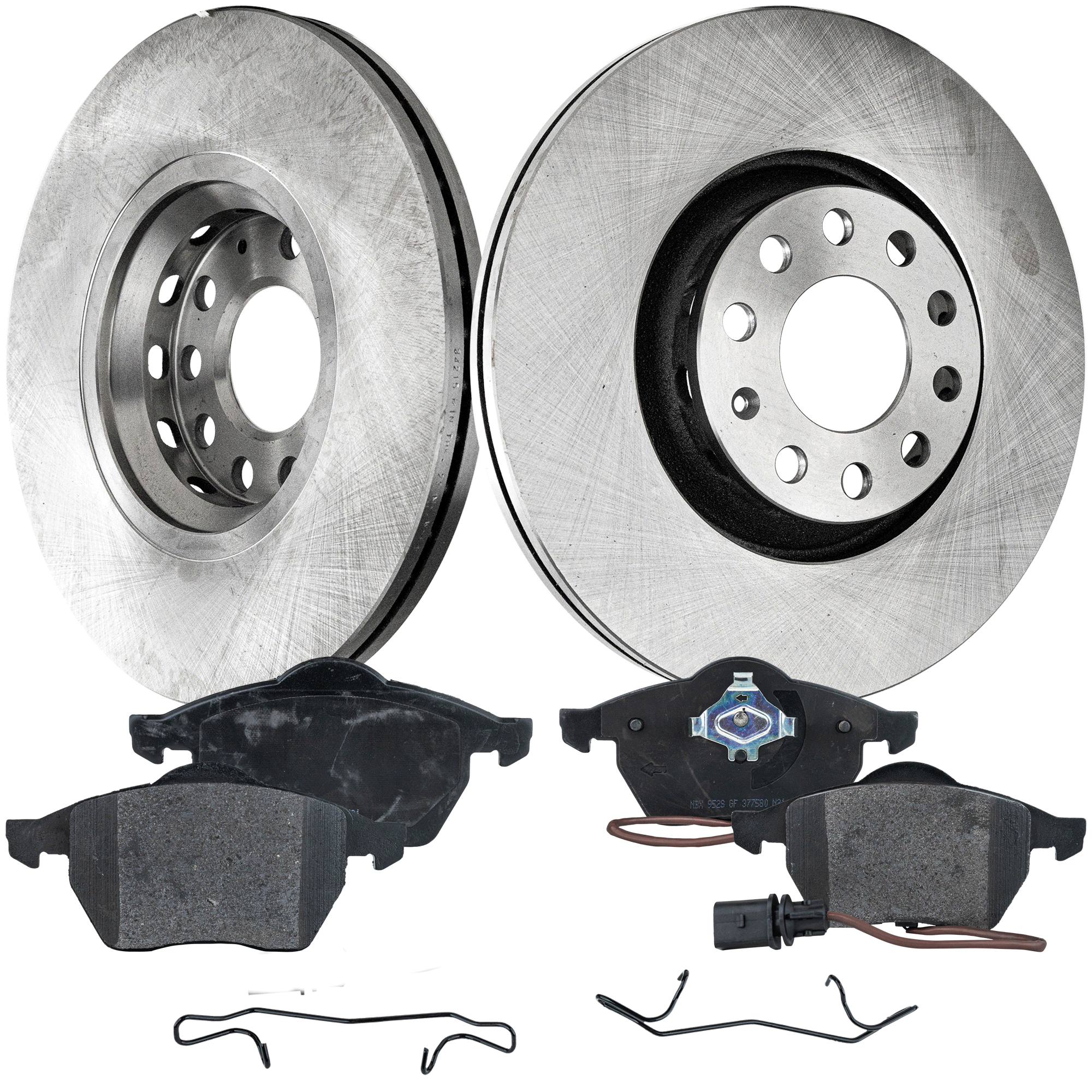 AM A6-98-01 FRONT BRAKE DISC AND PAD KIT 4 pc kit SKU KIT 080621-707 OEM 8D0615301J 4B0698151B