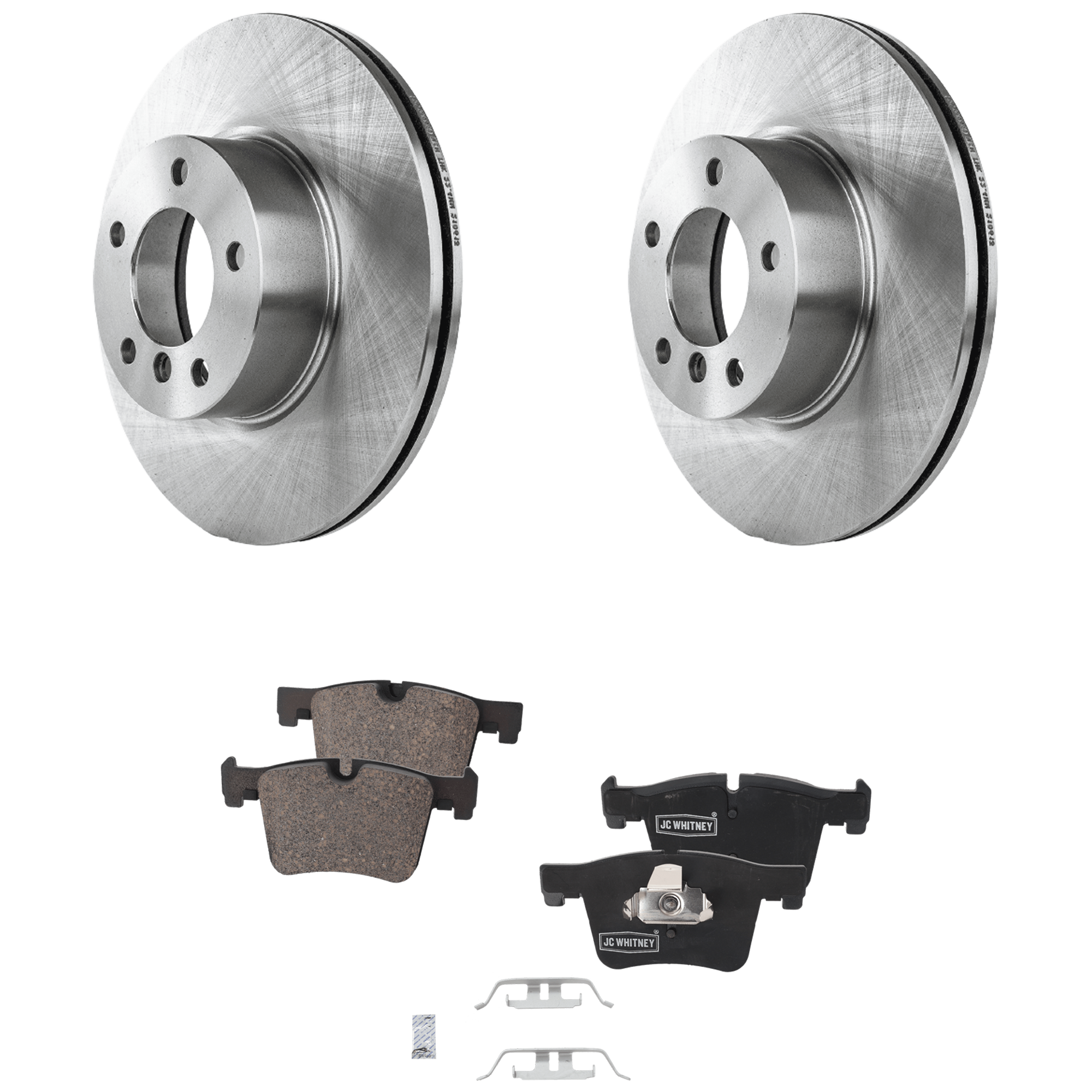 AM 3 SERIES 12-19-2 SERIES 14-21 FRONT BRAKE DISC AND PAD KIT 4 pc kit SKU KIT 080621-725 OEM 34116774875-34116855006-341067