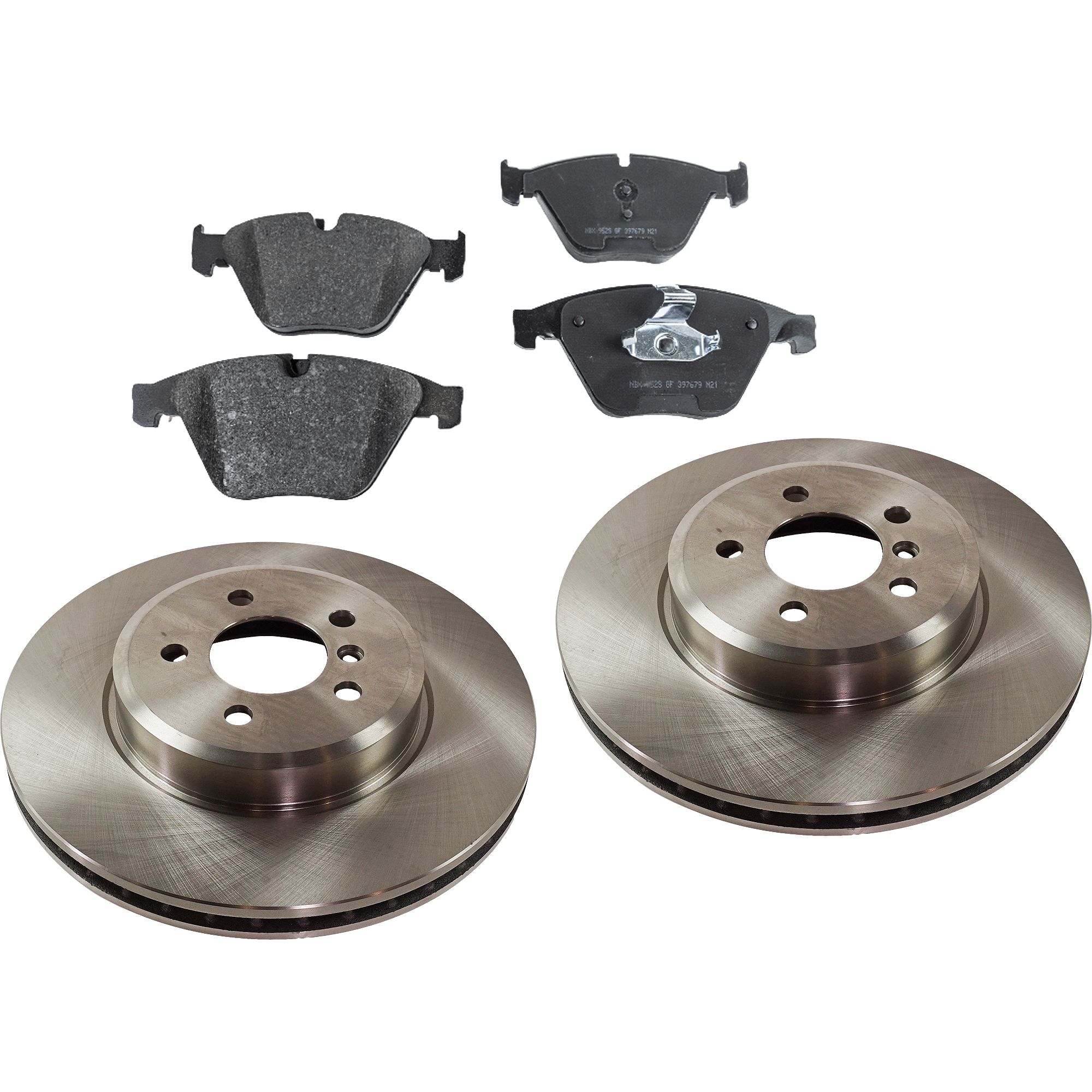 AM 535I XDRIVE 11-11 FRONT BRAKE DISC AND PAD KIT 2 Wheel Set SKU KIT 080621-739 OEM 45520-12134124-60031097-901442