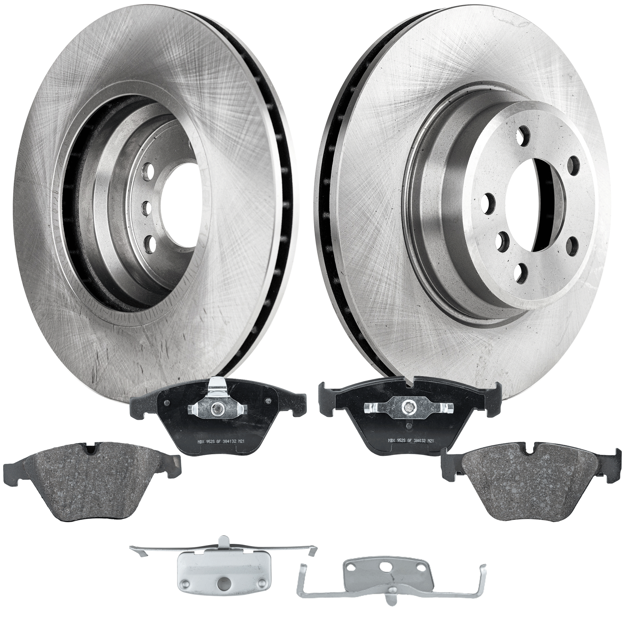 AM 7 SERIES 02-08 FRONT BRAKE DISC AND PAD KIT 4 pc Kit SKU KIT 080621-743 OEM 34116750267-34112283865-341167