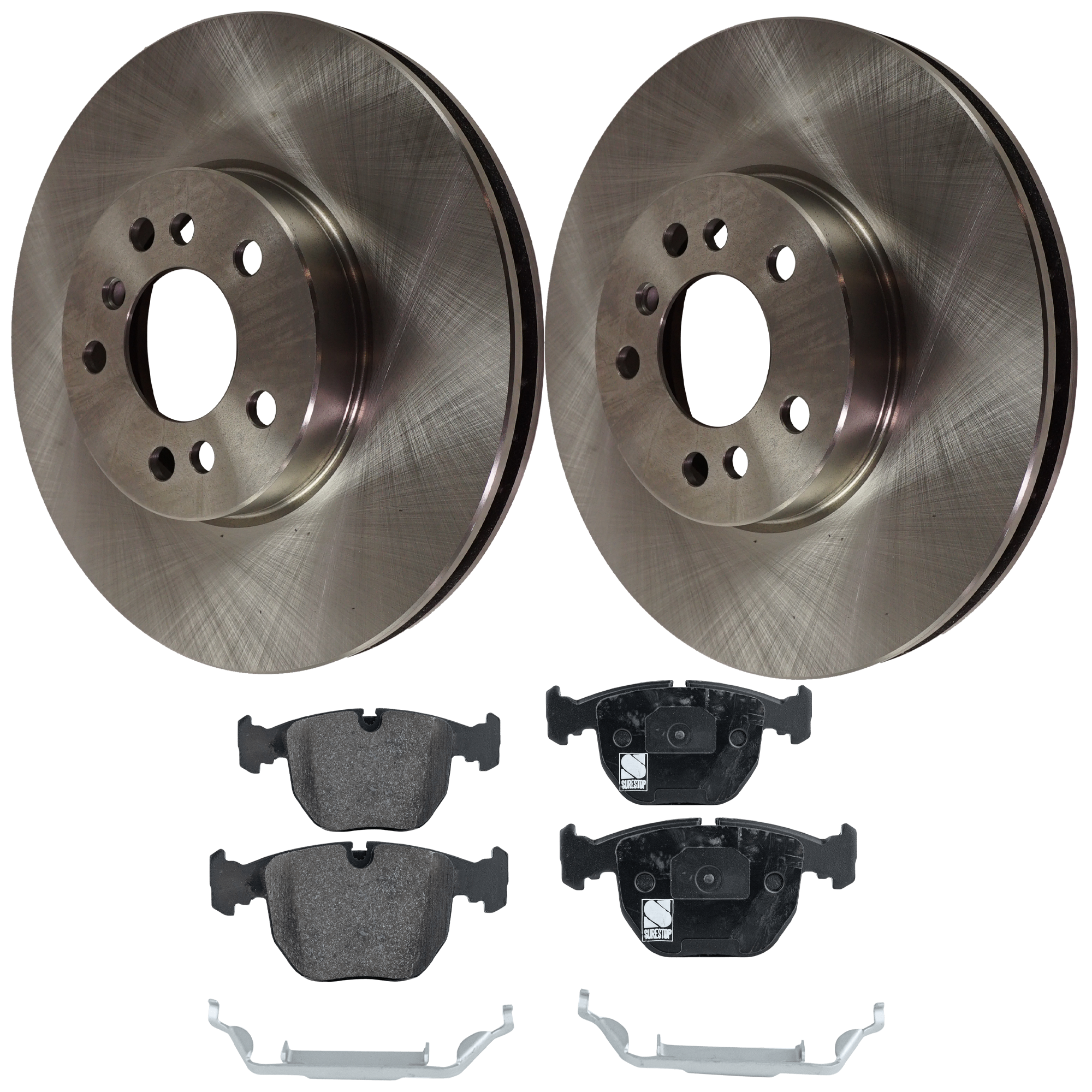 AM X5-00-06 FRONT BRAKE DISC AND PAD KIT 4 pc kit SKU KIT 080621-748 OEM 34116756045-34111163227-341111