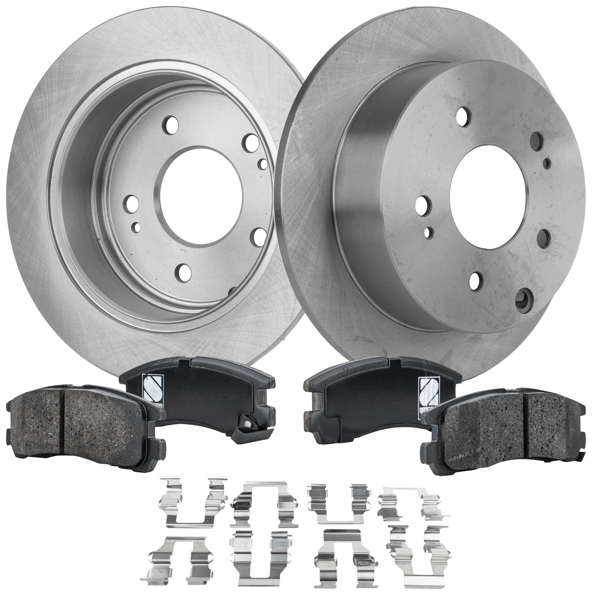AM GALANT 04-11 ECLIPSE 06-12 REAR BRAKE DISC AND PAD KIT 2 Wheel Set SKU KIT 080621-751 OEM MR955697-4615A056 CW759093-583