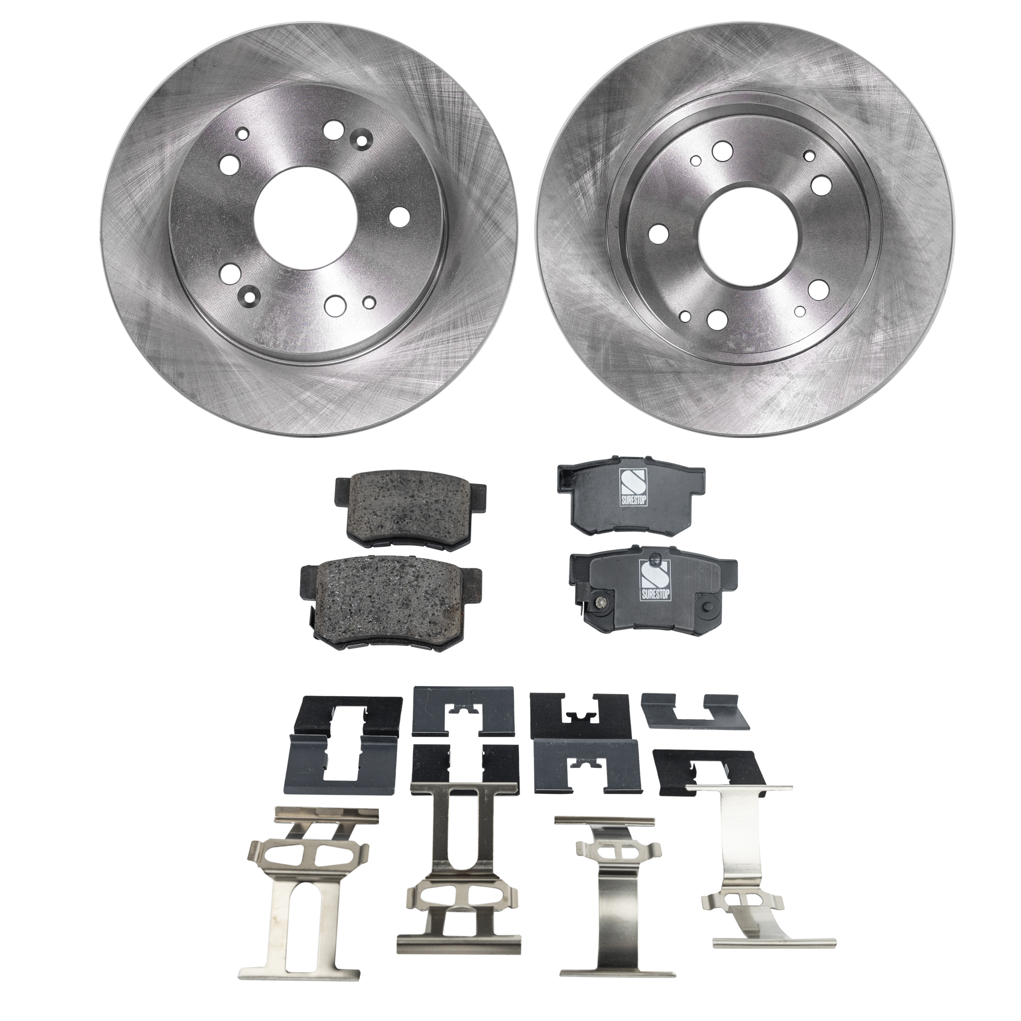 AM ACCORD 98-02 RSX 02-06 REAR BRAKE DISC AND PAD KIT 4 pc kit SKU KIT 080621-781 OEM 42510S87A00-43022S2A000-43022S