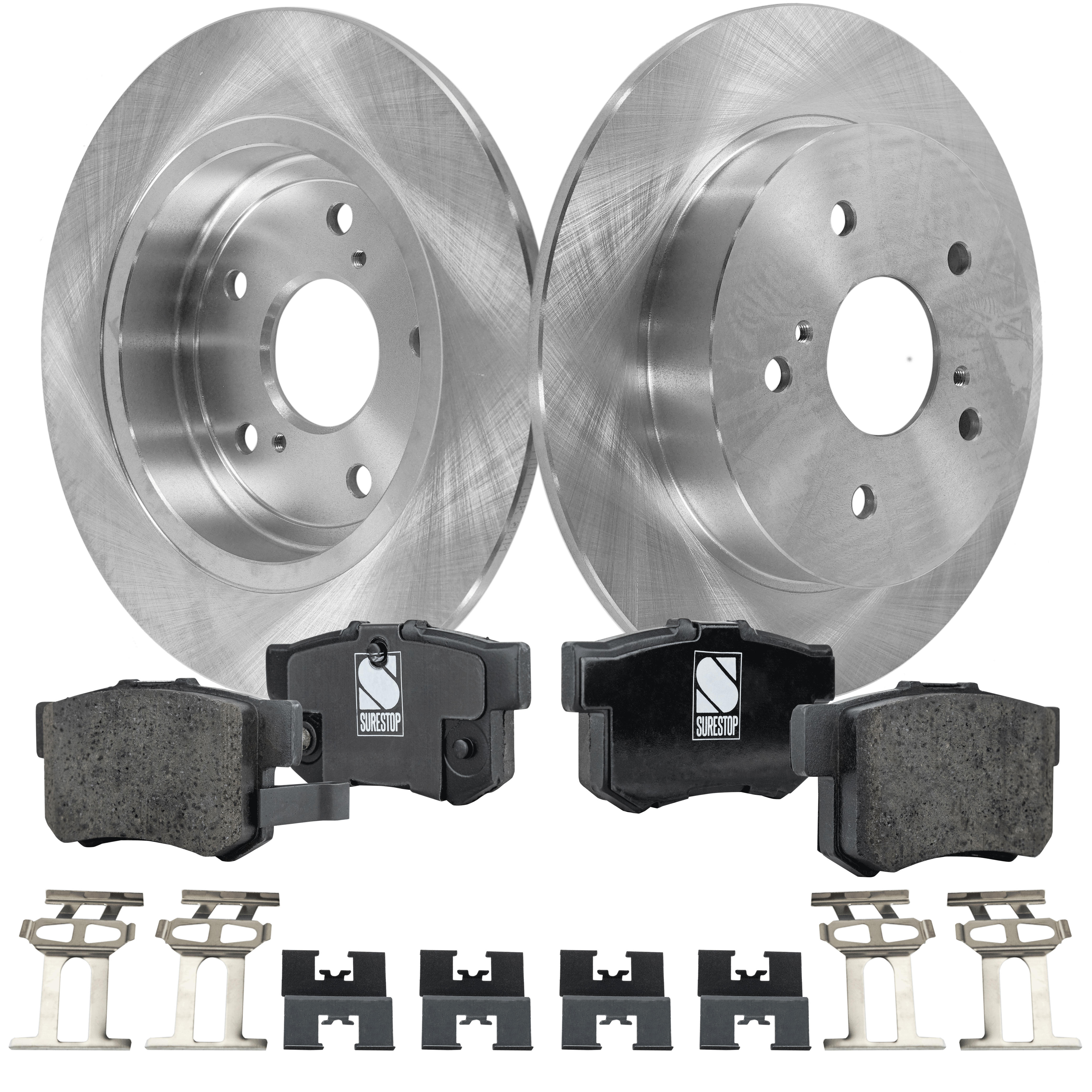 AM SX4-07-13 REAR BRAKE DISC AND PAD KIT 2 Wheel Set SKU KIT 080621-790 OEM 31498-44663-850127-900640-9806