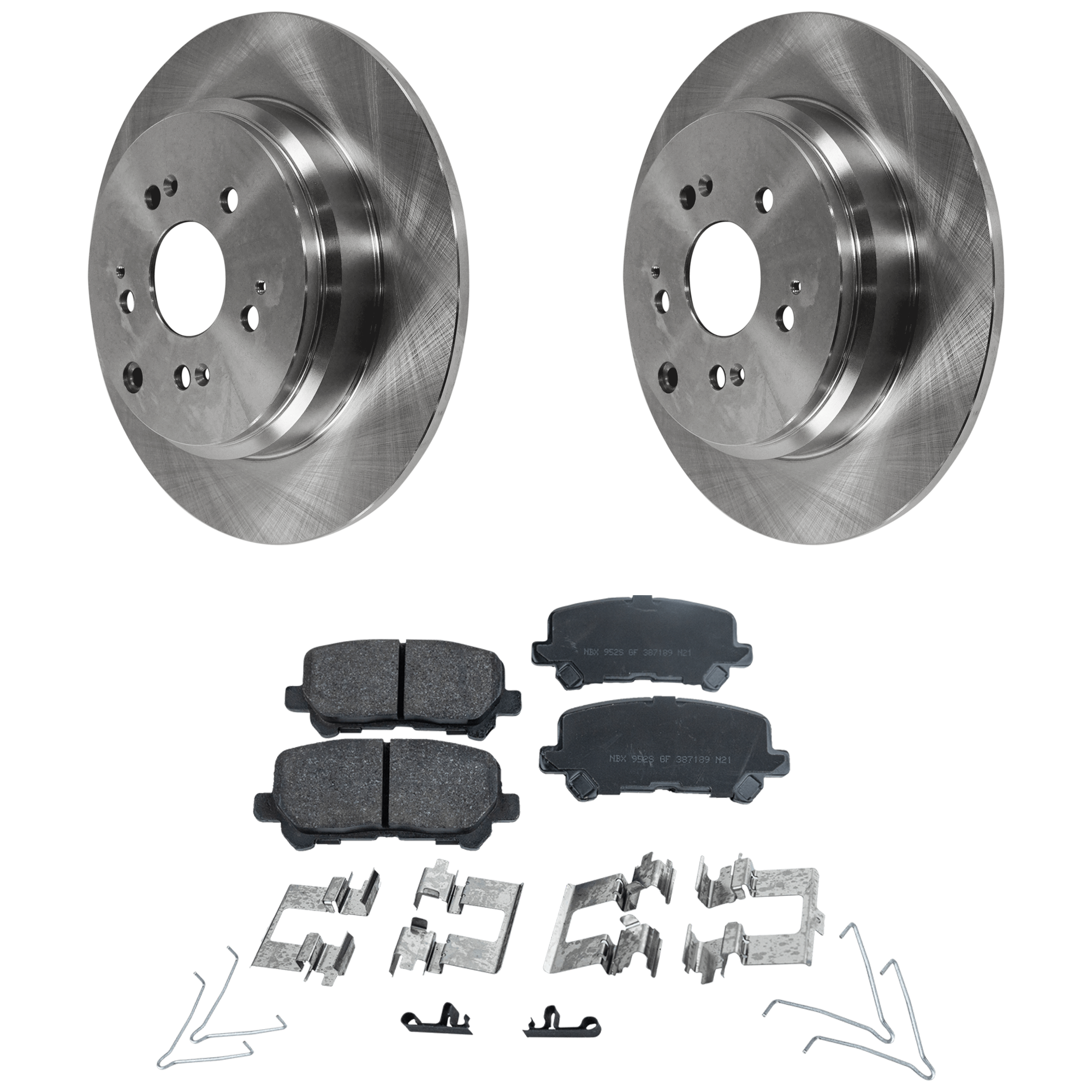 AM PILOT 12-15 REAR BRAKE DISC AND PAD KIT 4 pc kit SKU KIT 080621-792 OEM 42510SZAA00-42510SZAA10-42510T