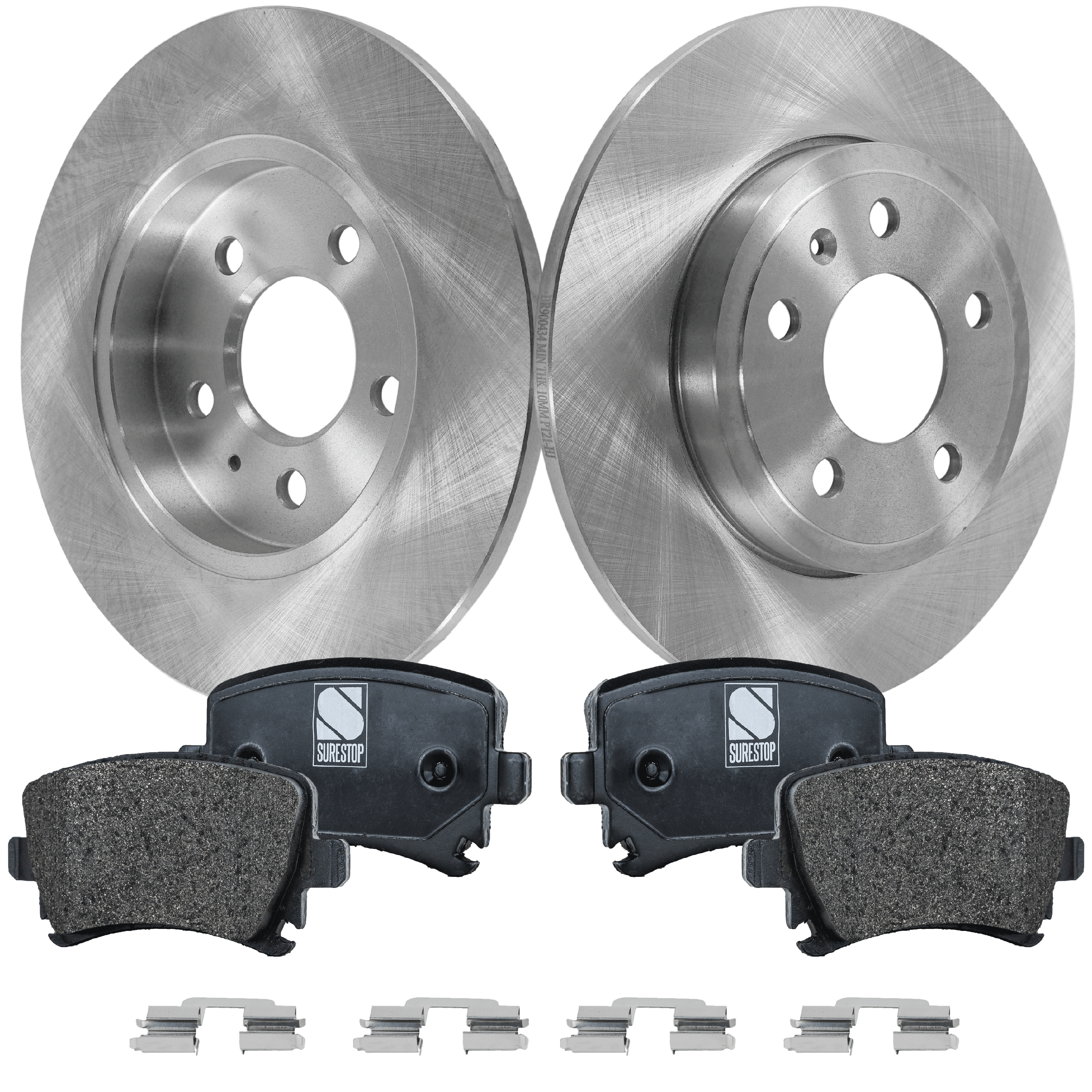 AM A4 A4 QUATTRO 05-09 REAR BRAKE DISC AND PAD KIT 2 Wheel Set SKU KIT 080621-805 OEM 8E0615601M 1K0698451B 1K069845