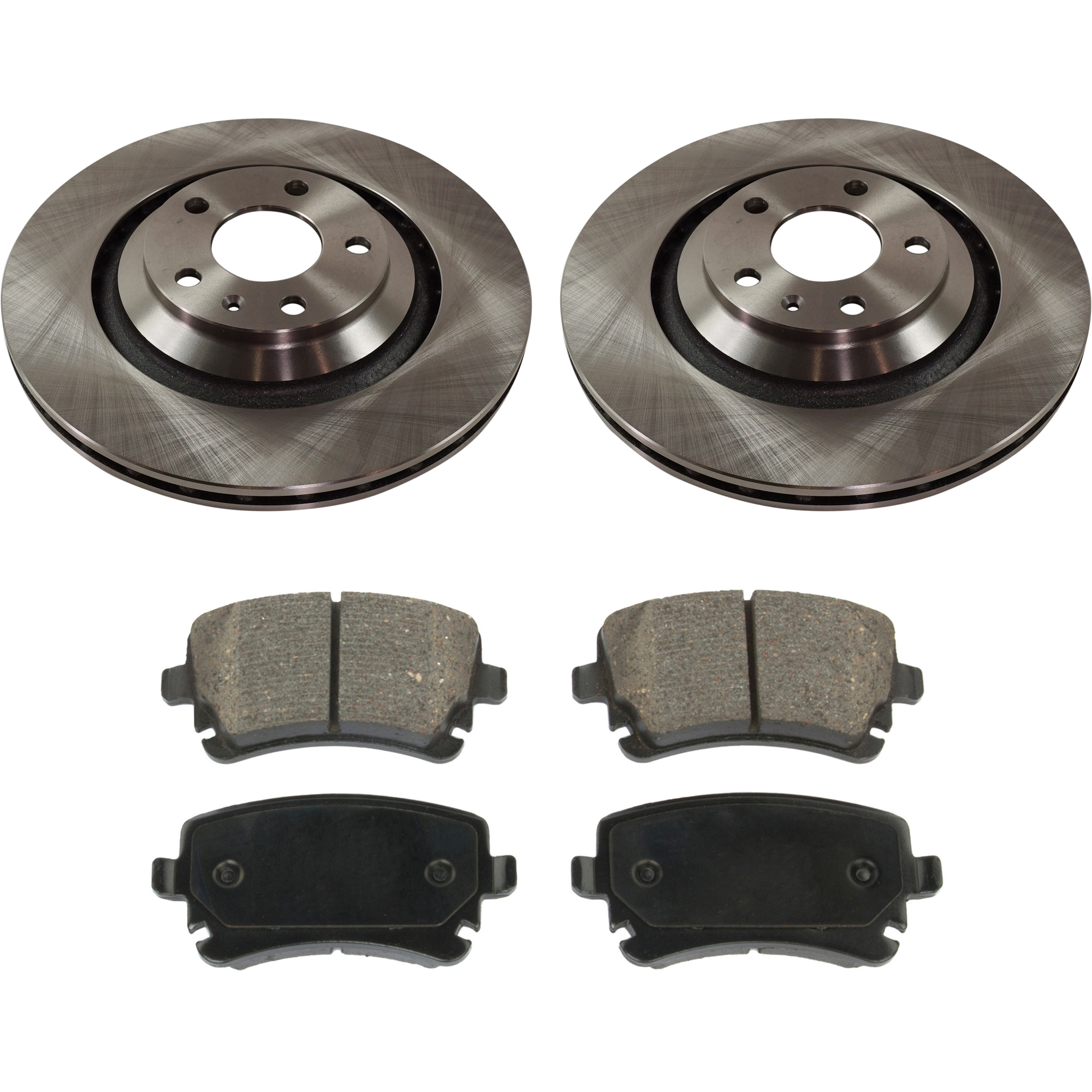 AM A6 QUATTRO 05-11 REAR BRAKE DISC AND PAD KIT 2 Wheel Set SKU KIT 080621-811 OEM 34320-45451-850119-900684-6007