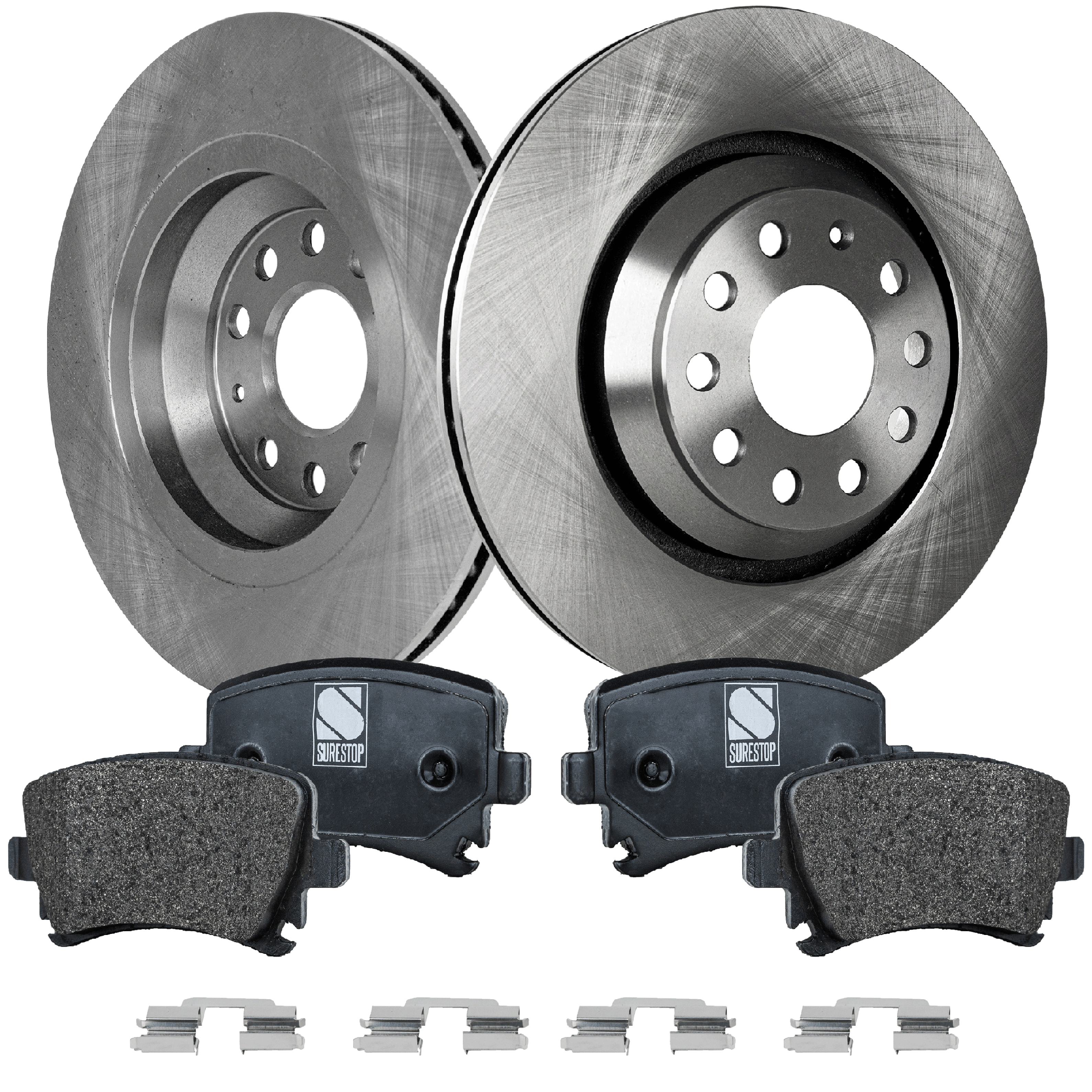 AM PASSAT 06-07 R32-08-08 REAR BRAKE DISC AND PAD KIT 4 pc kit SKU KIT 080621-822 OEM 1K0615601N 1K0698451B 1K069845