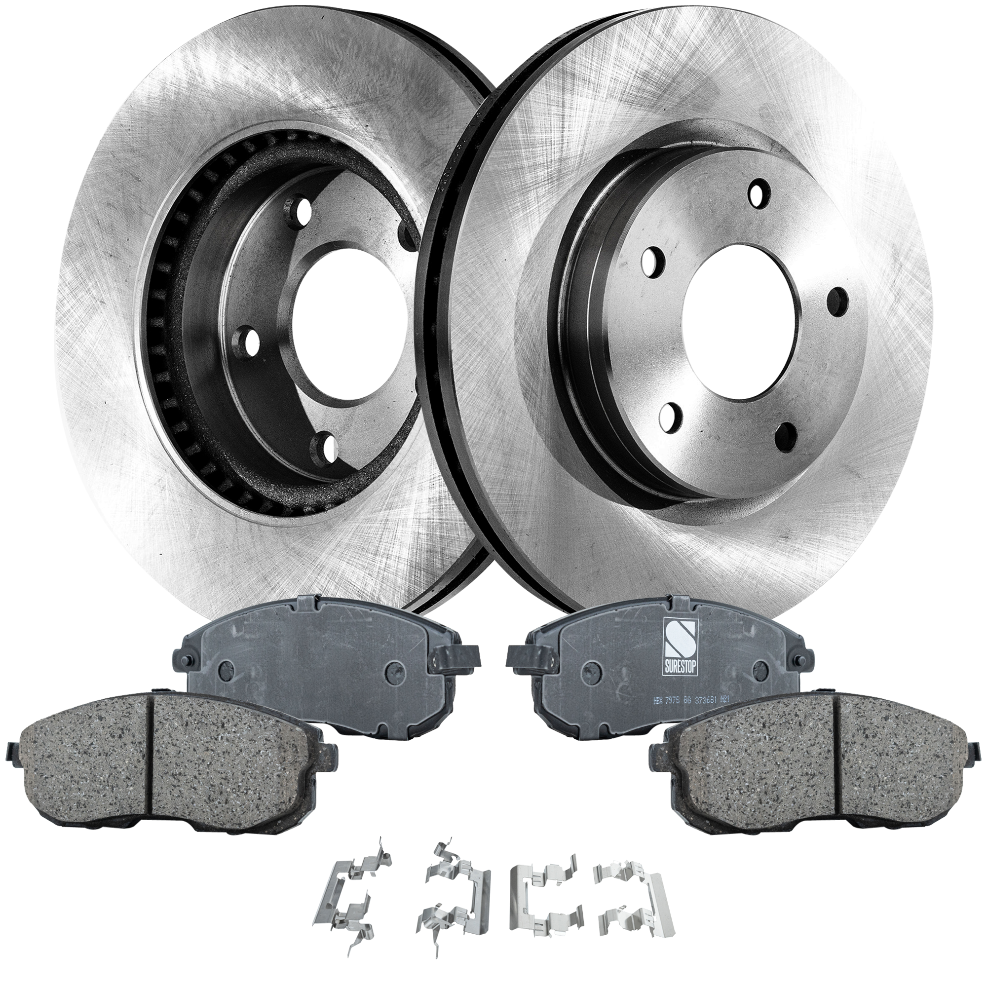 AM SENTRA 14-19 FRONT BRAKE DISC AND PAD KIT 4 pc Kit SKU KIT 080621-835 OEM 44767-0833547-850374-60067064