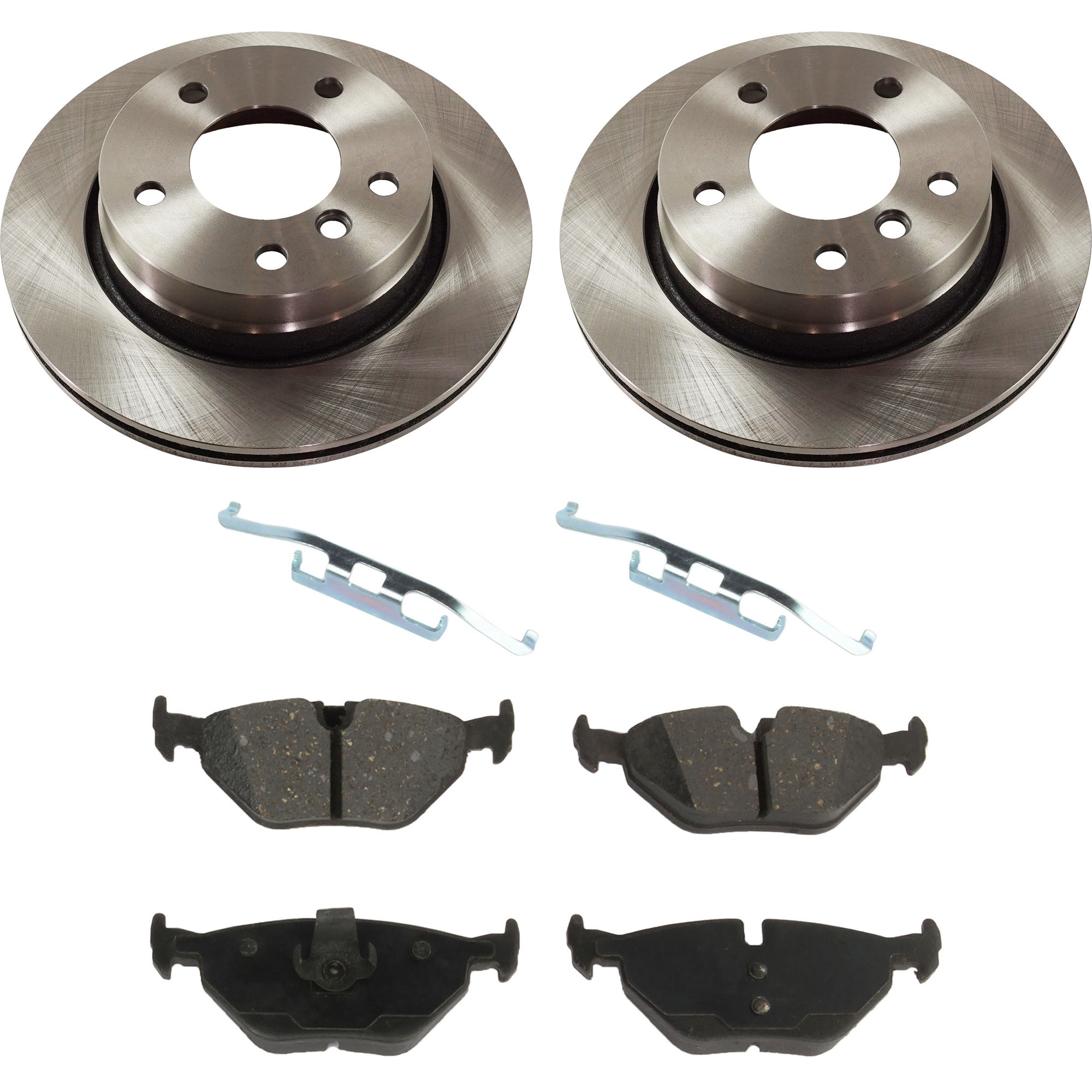 AM 323CI 00-00-328I 97-99 REAR BRAKE DISC AND PAD KIT 2 Wheel Set SKU KIT 080621-848 OEM 34211165211-34211162315-342168