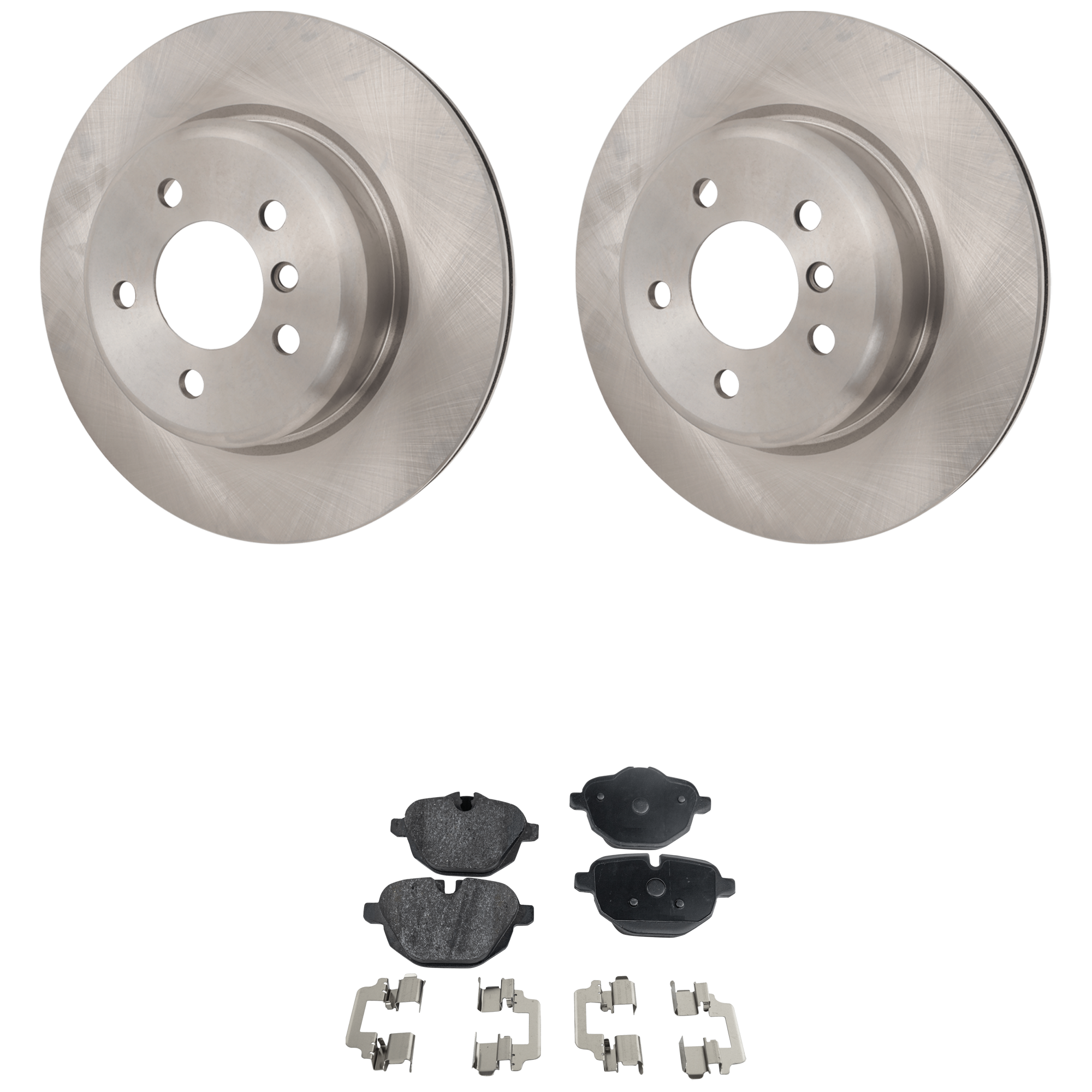 AM 5 SERIES 11-16 REAR BRAKE DISC AND PAD KIT 4 pc kit SKU KIT 080621-863 OEM 12134131-45521-60031104-900984