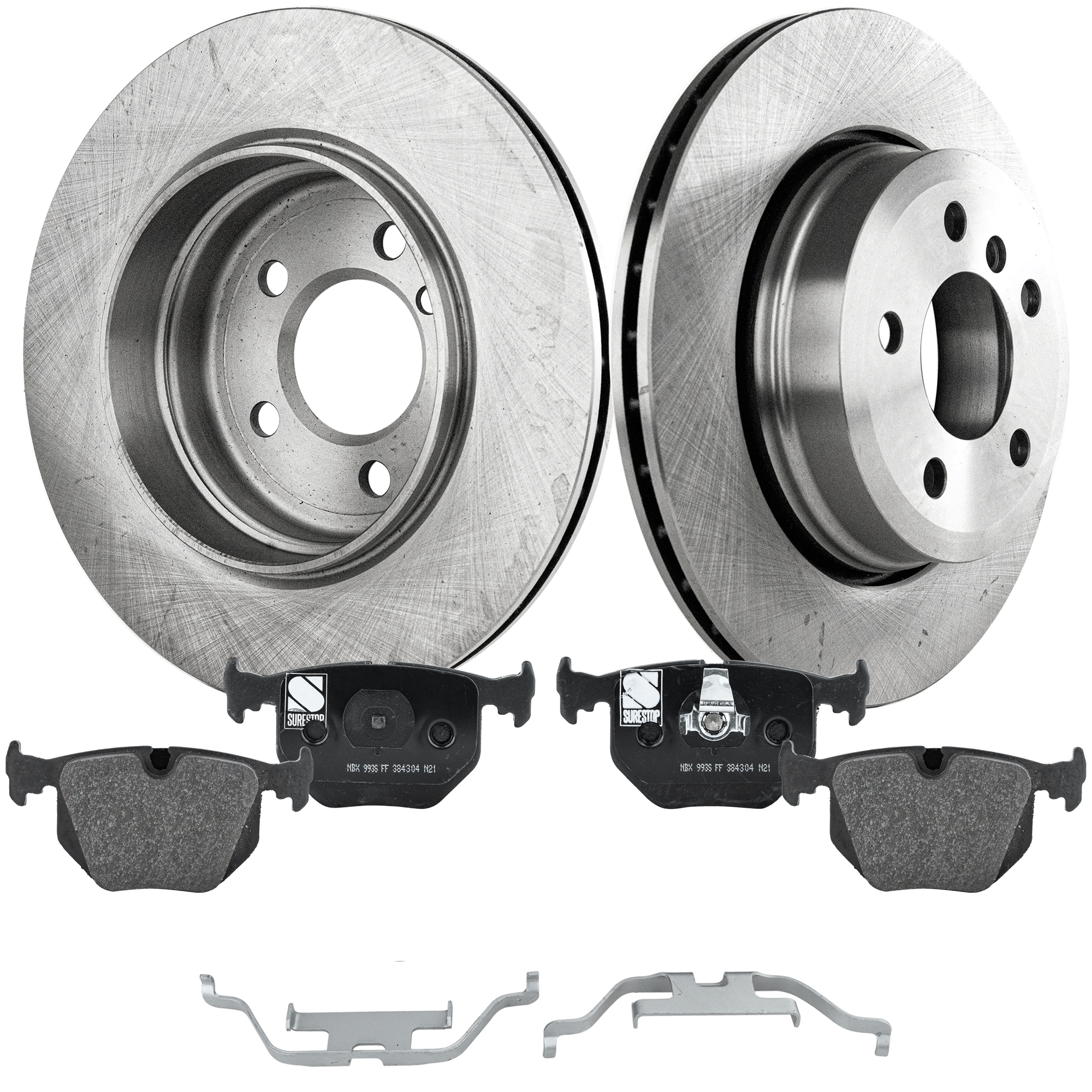AM X3-04-10 REAR BRAKE DISC AND PAD KIT 2 Wheel Set SKU KIT 080621-866 OEM 3-421-333-221-734-210-000-000-000-000