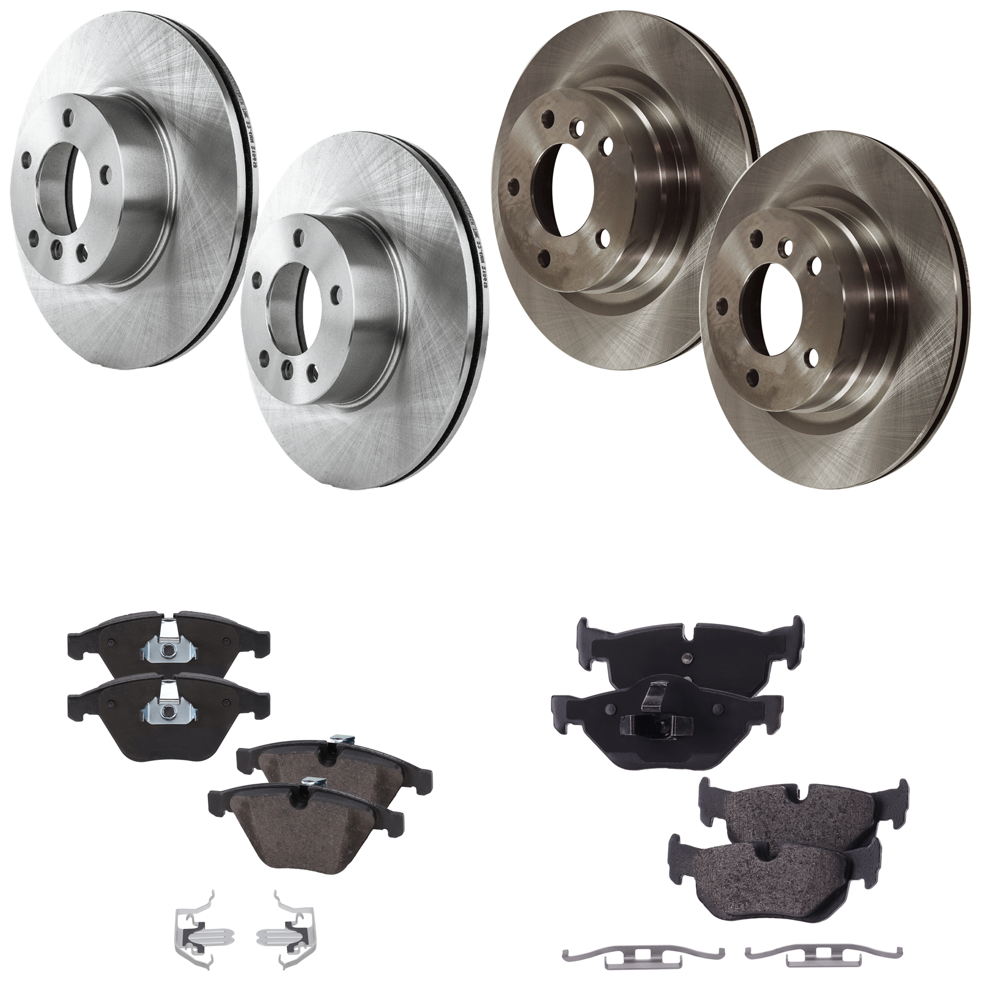 AM 328I 13-13 FRONT AND REAR BRAKE DISC AND PAD KIT 4 Wheel Set SKU KIT 080621-896 OEM 34116774875-34116855006-342167