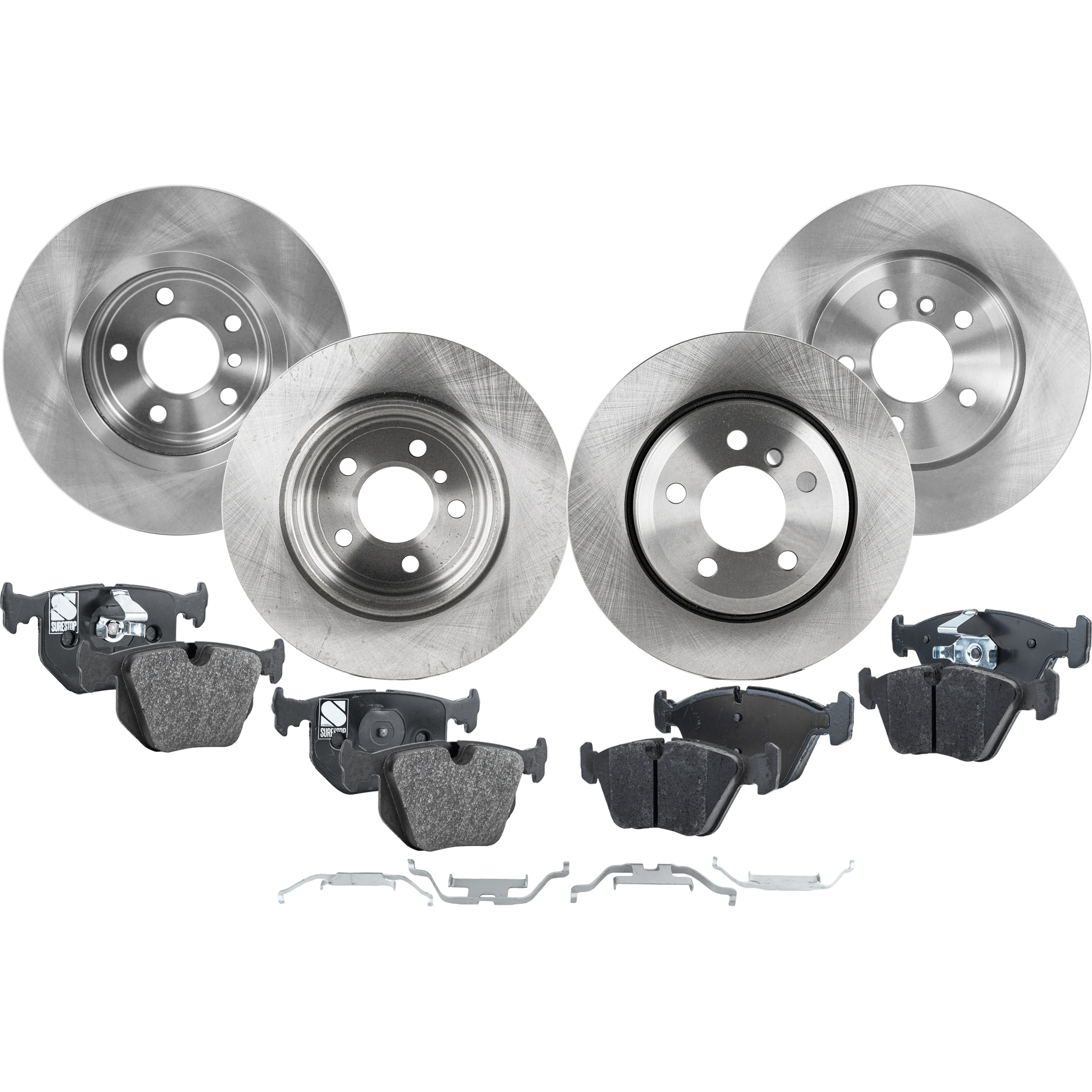 AM X3-04-10 FRONT AND REAR BRAKE DISC AND PAD KIT 4 Wheel Set Plain Surface SKU KIT 080621-911 OEM 3-421-333-221-734-110-000-000-000-000
