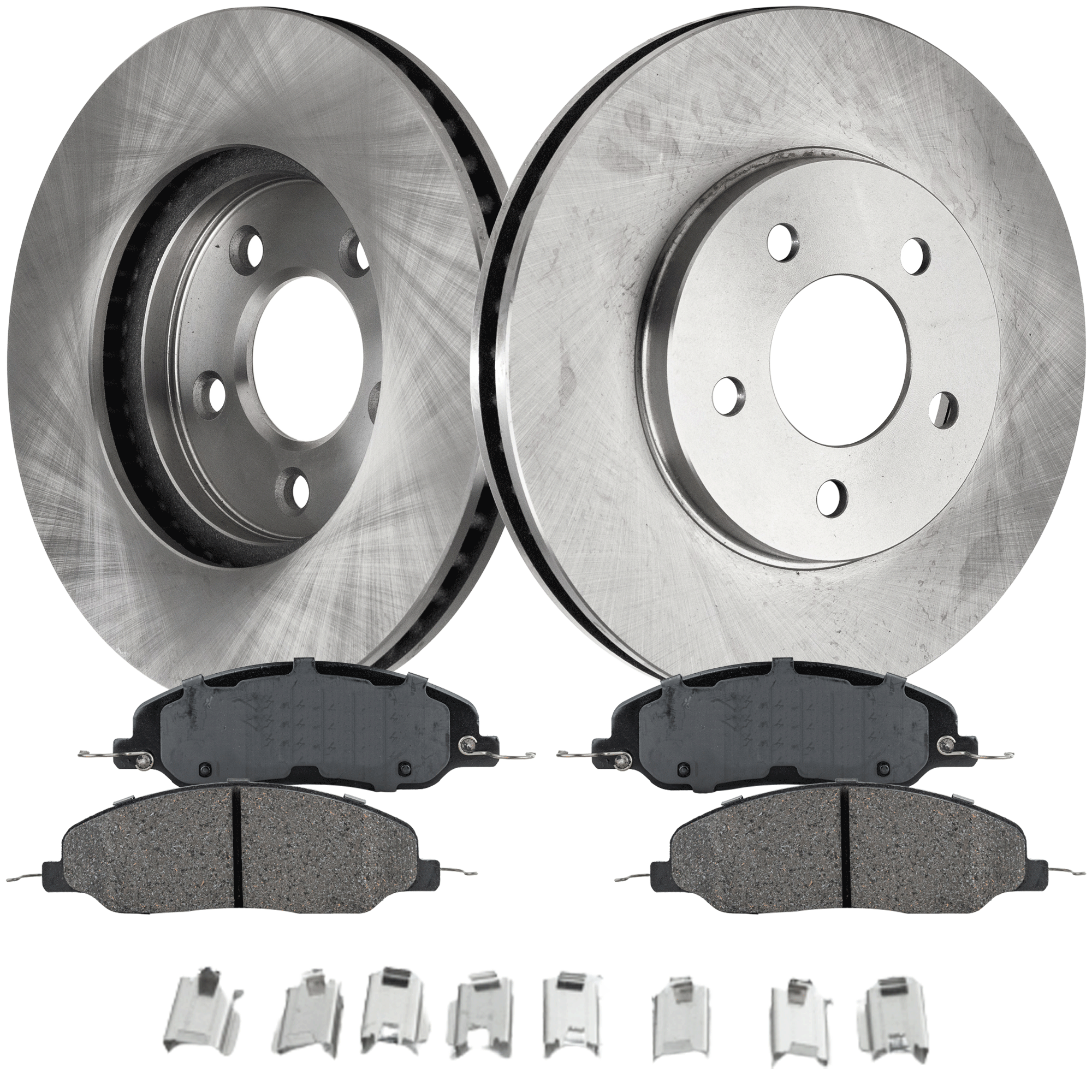 AM MUSTANG 05-10 FRONT BRAKE DISC AND PAD KIT 4 pc Kit SKU KIT 080621-929 OEM 4R3Z1125AA 4R3Z2001AA 4R3Z2001