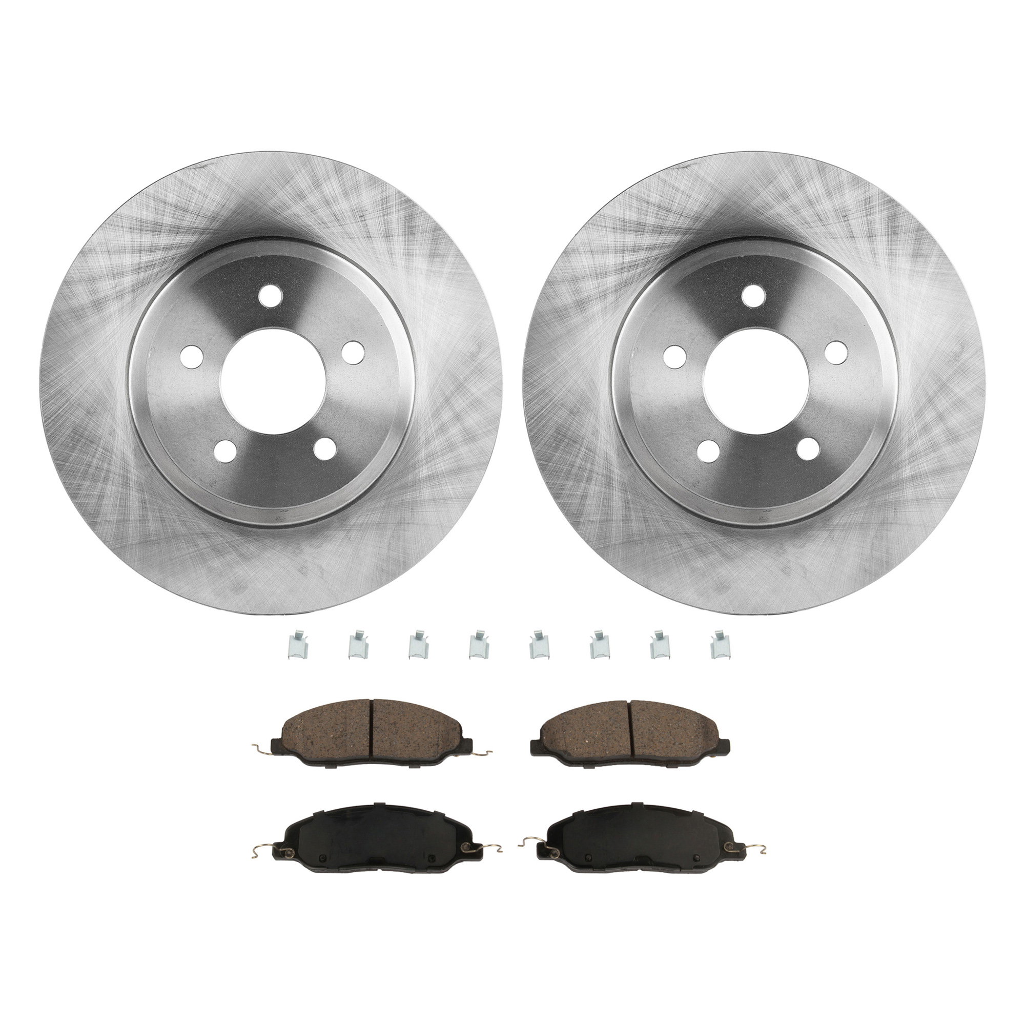 AM MUSTANG 05-10 FRONT BRAKE DISC AND PAD KIT 4 pc Kit SKU KIT 080621-930 OEM 4R3Z1125BA DR3Z1125C 4R3Z2001A
