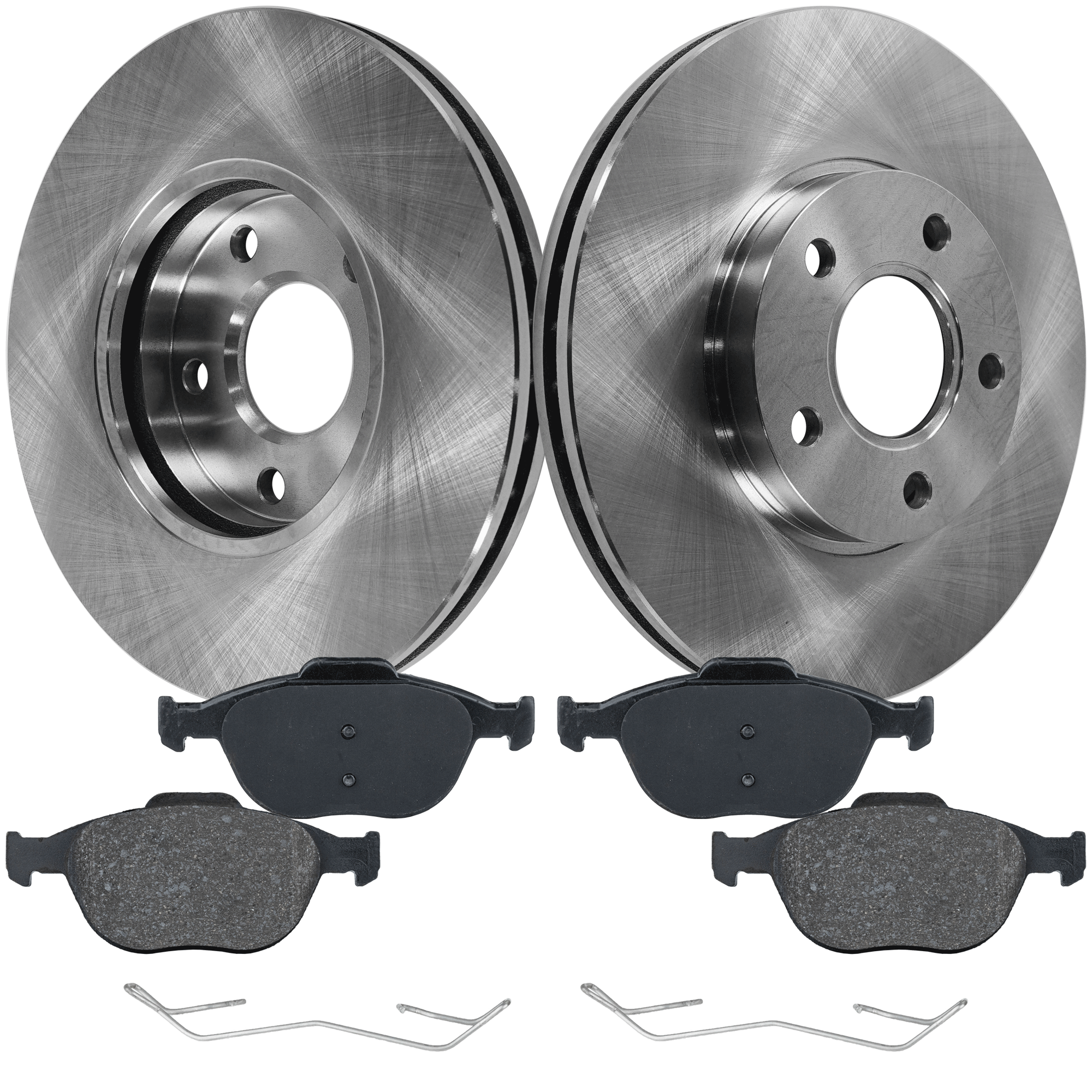AM TRANSIT CONNECT 10-13 FRONT BRAKE DISC AND PAD KIT 4 pc kit SKU KIT 080621-952 OEM 20203-42269-54172-180034-56225