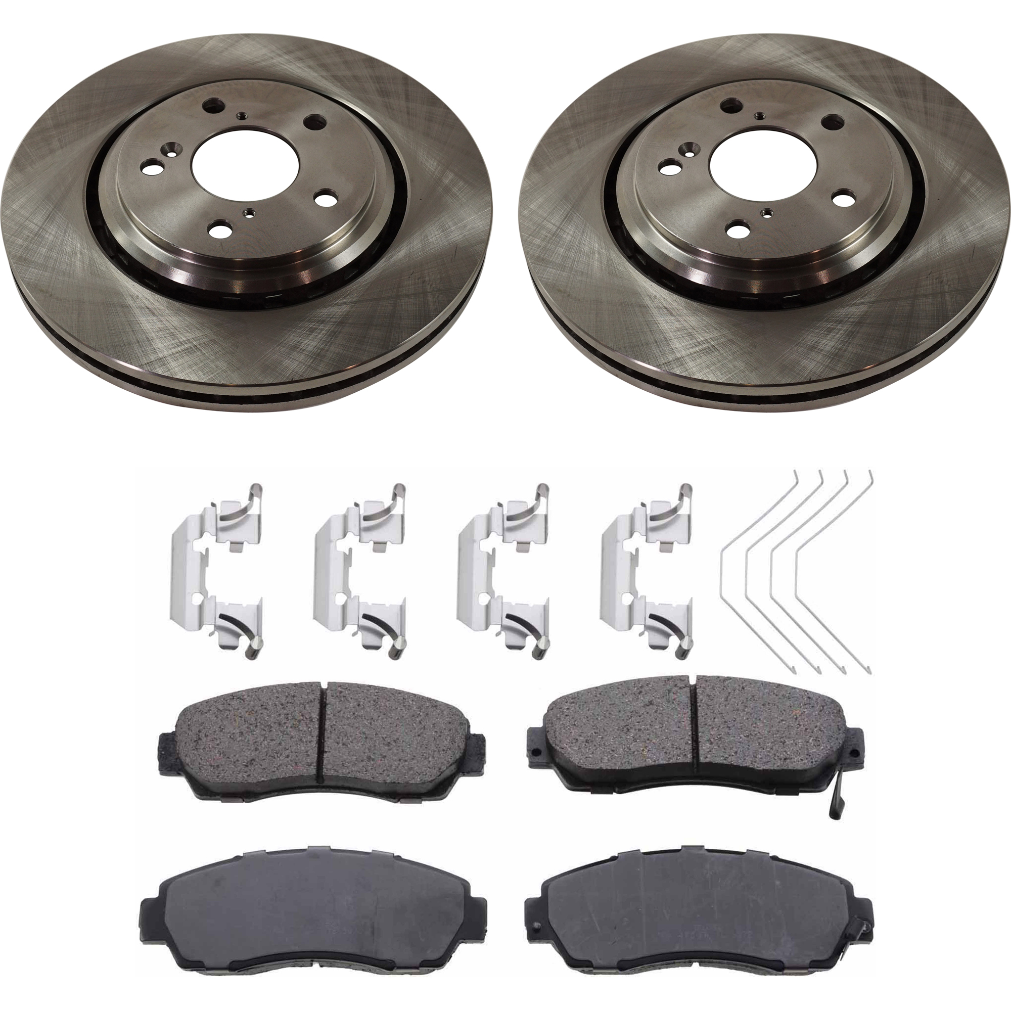AM ODYSSEY 15-17 PASSPORT 19-22 FRONT BRAKE DISC AND PAD KIT 4 pc kit SKU KIT 080621-965 OEM 45251TK8A02-26296AL03A 45022T0