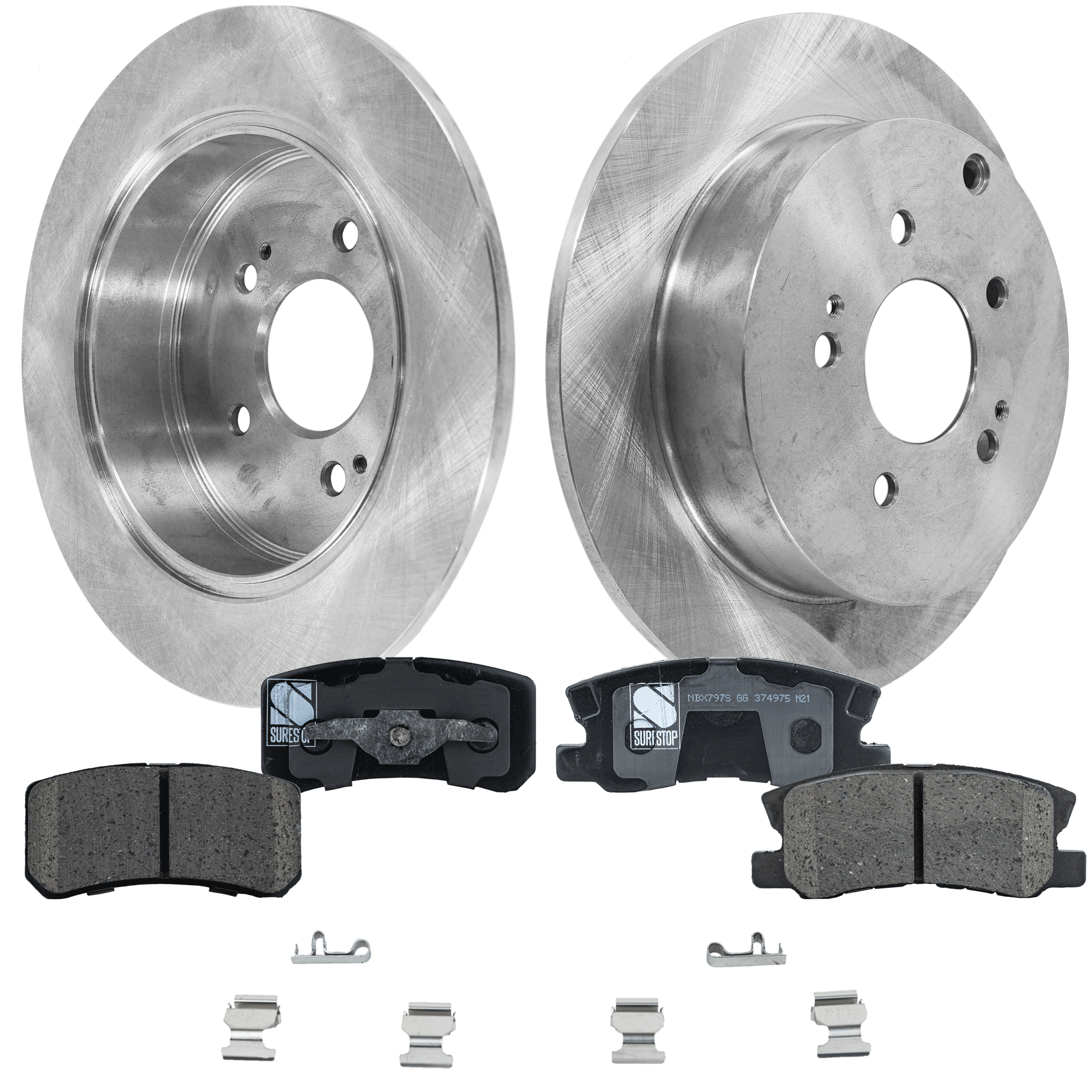 AM ENDEAVOR 04-11 REAR BRAKE DISC AND PAD KIT 4 pc Kit SKU KIT 080621-966 OEM MR569681 MR955407-4615A051-461