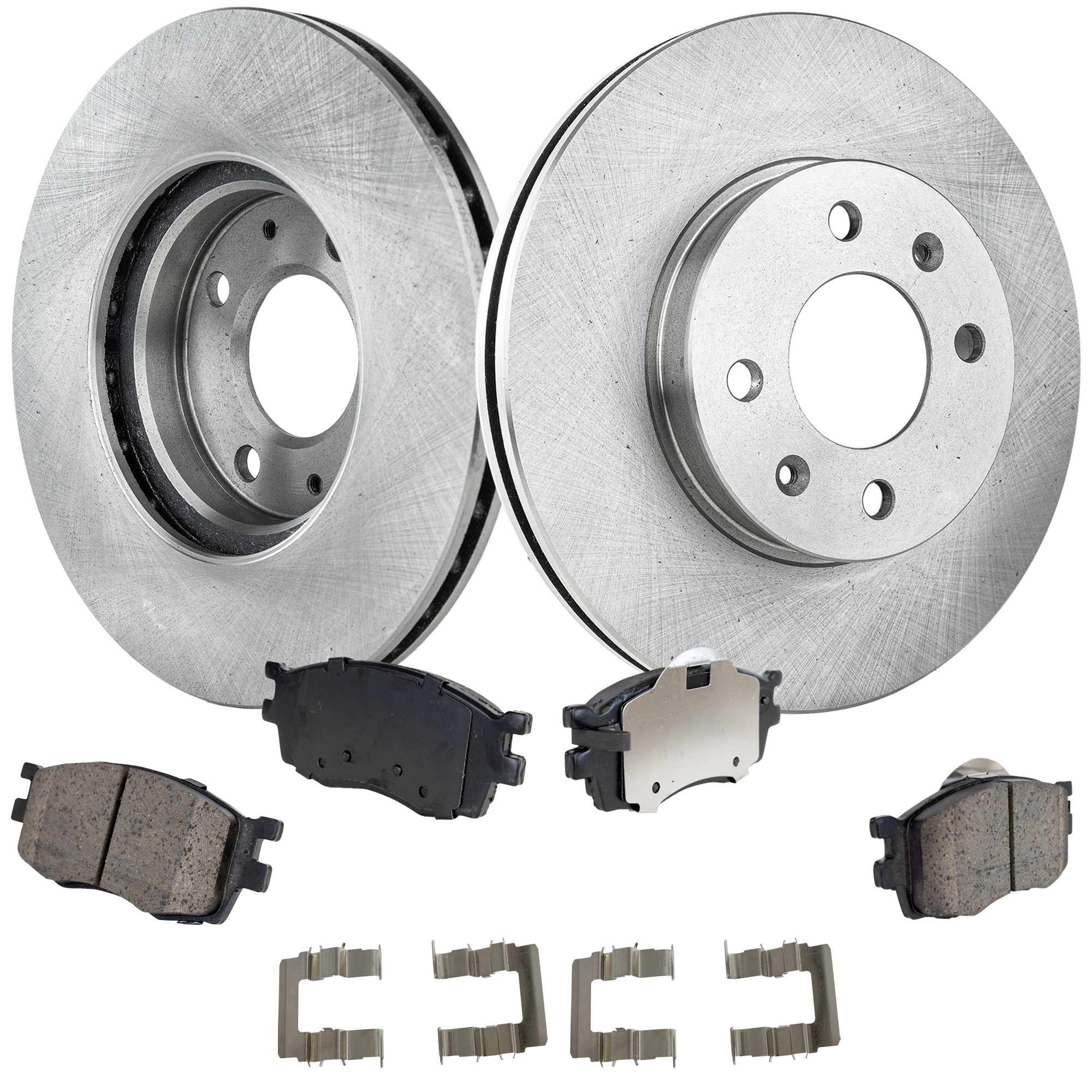 AM ACCENT RIO RIO5-06-11 FRONT BRAKE DISC AND PAD KIT 4 pc kit SKU KIT 080621-972 OEM 517121G000-517121G500-581011GA