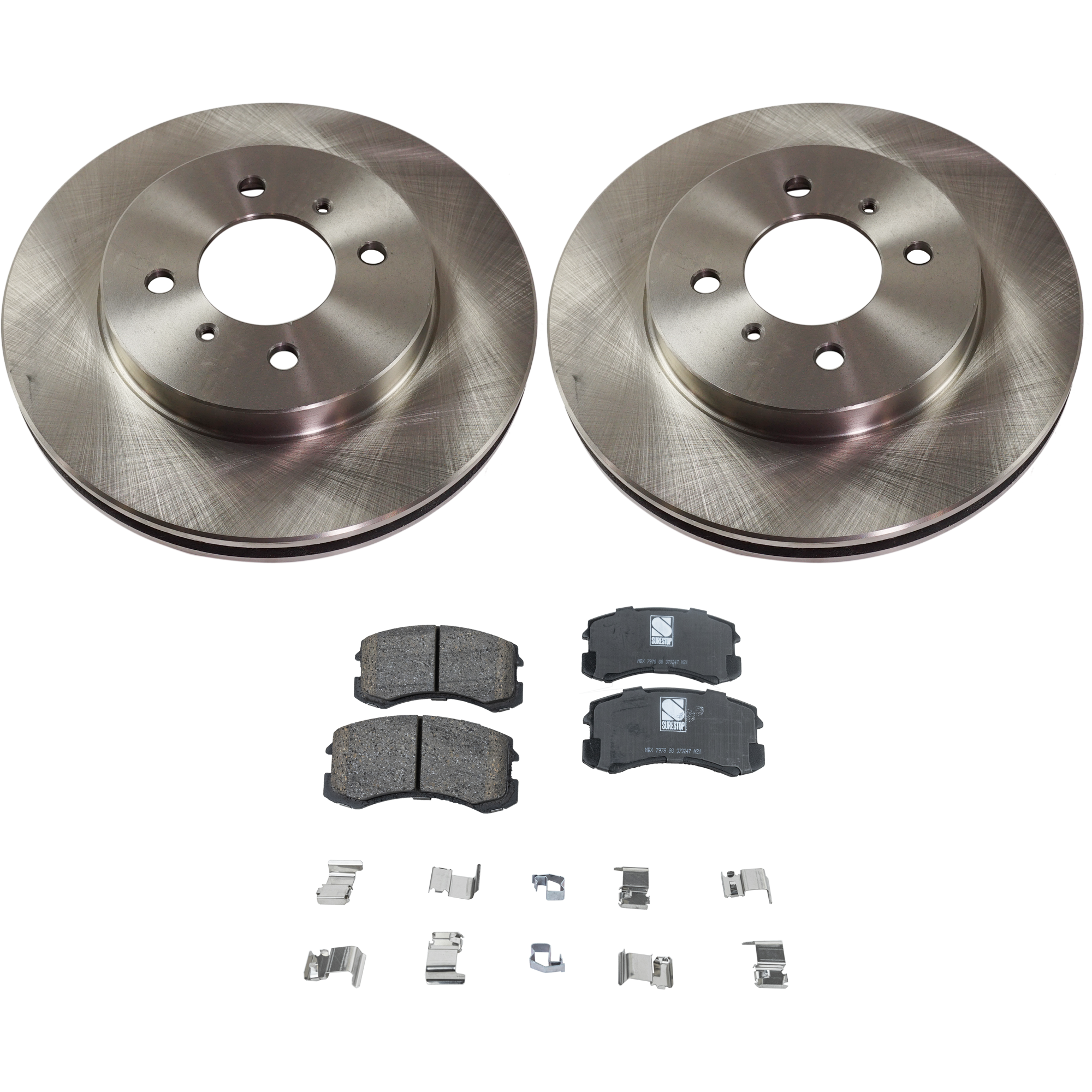 AM LANCER 04-07 FRONT BRAKE DISC AND PAD KIT 4 pc kit SKU KIT 080621-991 OEM MB699285 MR449771 AA35010107 M
