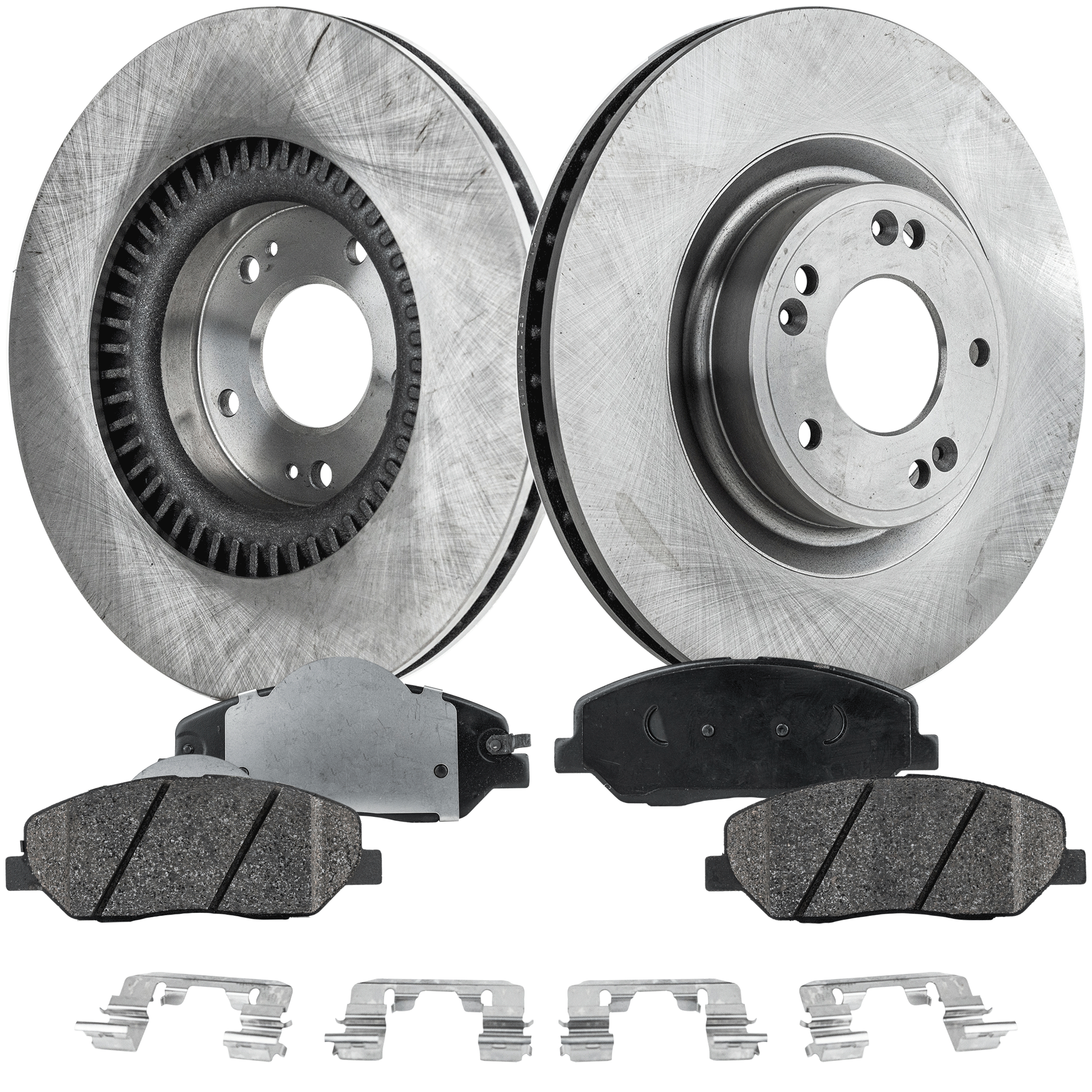 AM GENESIS 09-11 FRONT BRAKE DISC AND PAD KIT 4 pc kit SKU KIT 080621-992 OEM 31528-44805-850117-900786-1215
