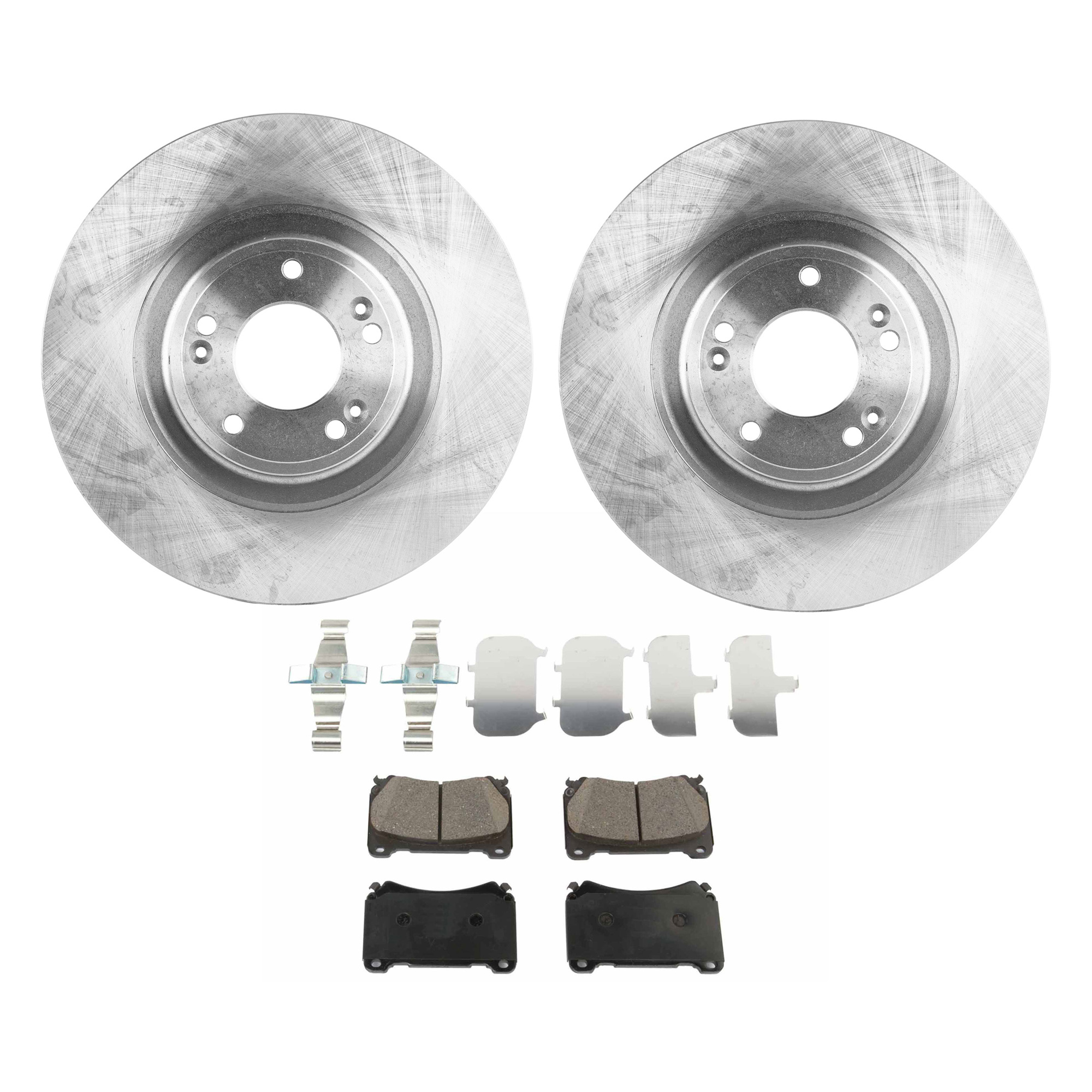 AM GENESIS 09-14 FRONT BRAKE DISC AND PAD KIT 2 Wheel Set SKU KIT 080621-993 OEM 517123M700-581013MA10-581013MA