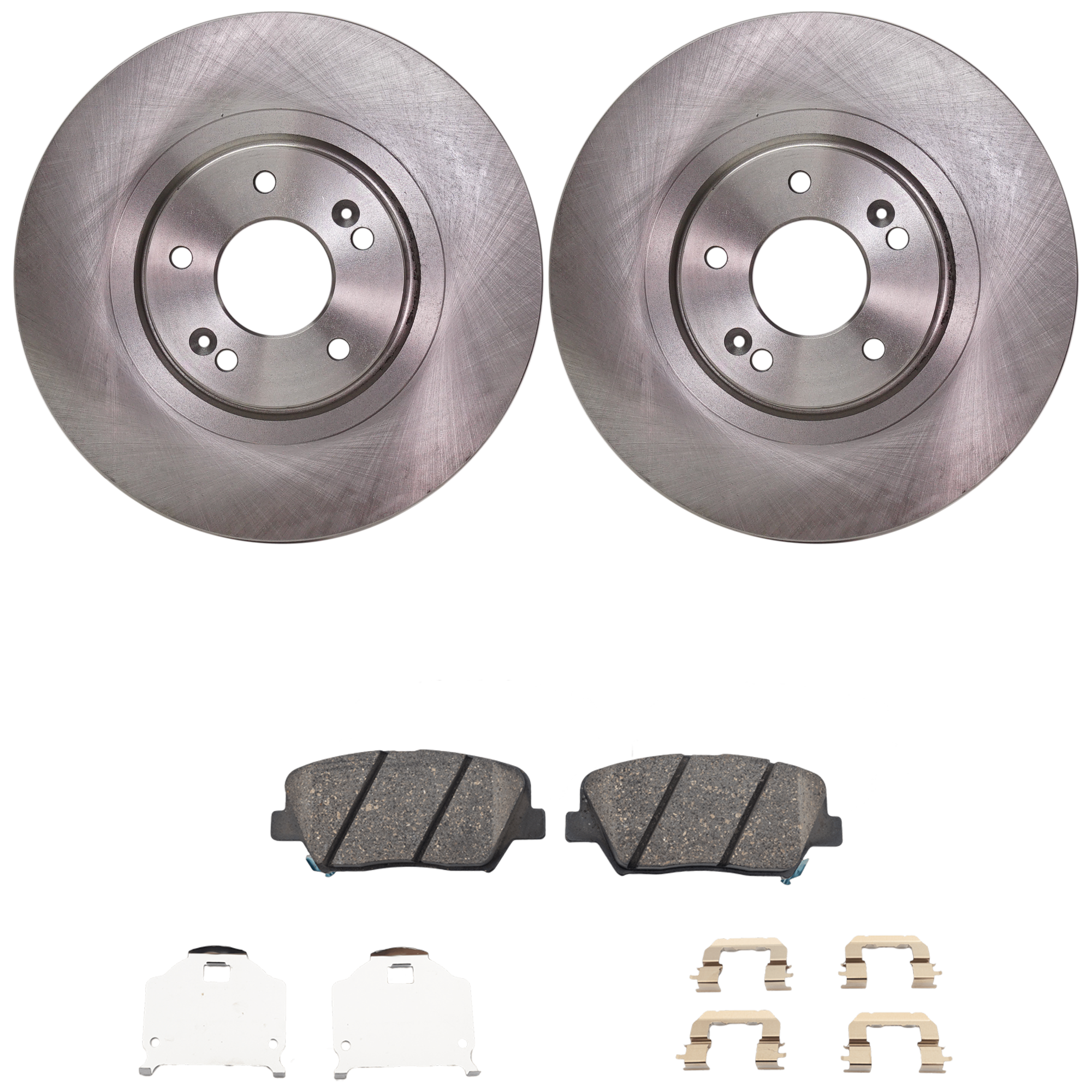 AM SANTA FE SPORT 17-18 FRONT BRAKE DISC AND PAD KIT 4 pc kit SKU KIT 080621-998 OEM 517124Z000