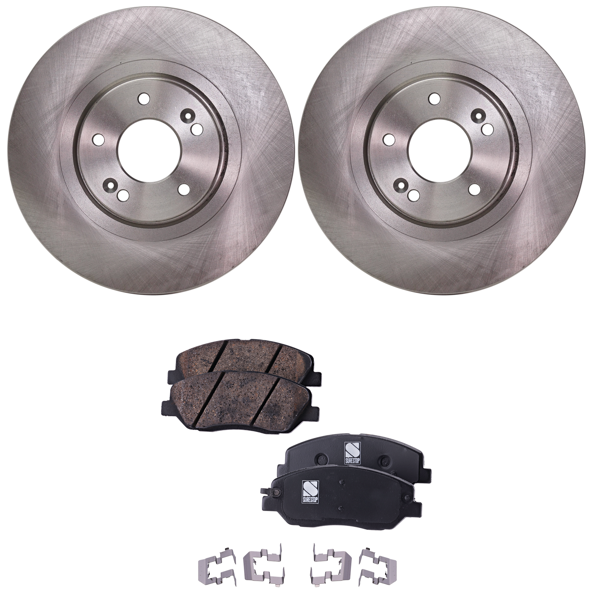 AM SANTA FE 13-16 FRONT BRAKE DISC AND PAD KIT 4 pc kit SKU KIT 080621-999 OEM 517124Z000-581010WA00-581012WA