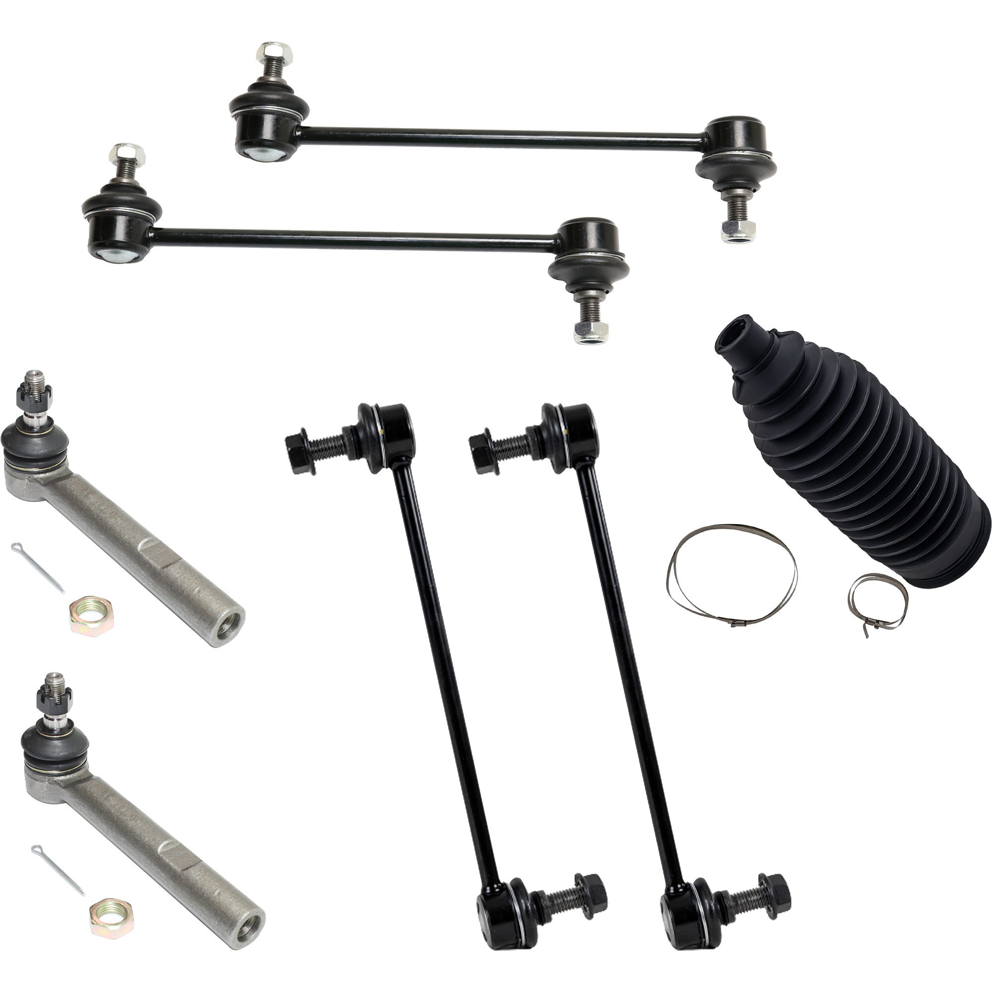 AM HIGHLANDER 04-07 RX330-04-06 FRONT AND REAR SUSPENSION KIT 7 pc kit with Steering Rack Boot Sway Bar Link and Tie Rod End SKU KIT 080624-07 OEM 4553508010-53534SZAA02-18309-1