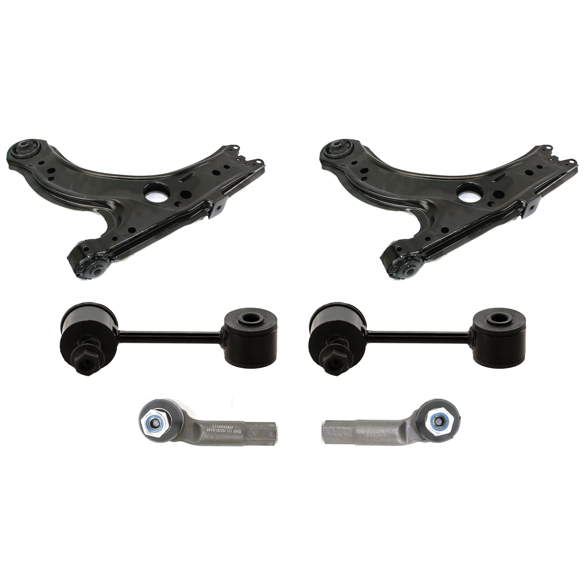 AM GOLF 99-02 BEETLE 00-01 FRONT SUSPENSION KIT 6 pc kit with Control Arm Sway Bar Link and Tie Rod End SKU KIT 080624-11 OEM 1J0407151B 1J0407151C 1J041131