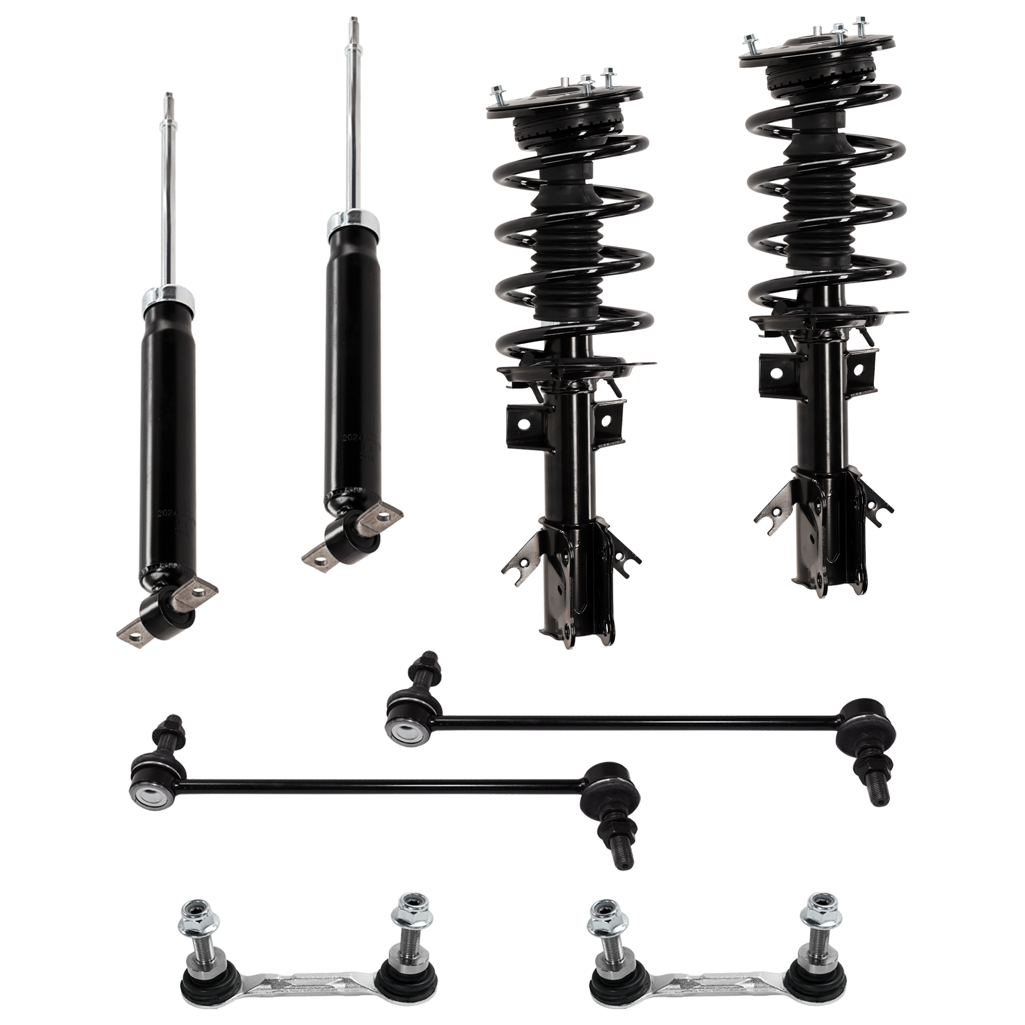 AM FUSION 13-20 FRONT AND REAR SHOCK AND FULLY LOADED STRUT RH AND LH 8 pc kit Gas Charged Twin tube design with Sway Bar Link SKU KIT 080624-16 OEM 33FD1146 DG9Z18124R DG9Z18124Z