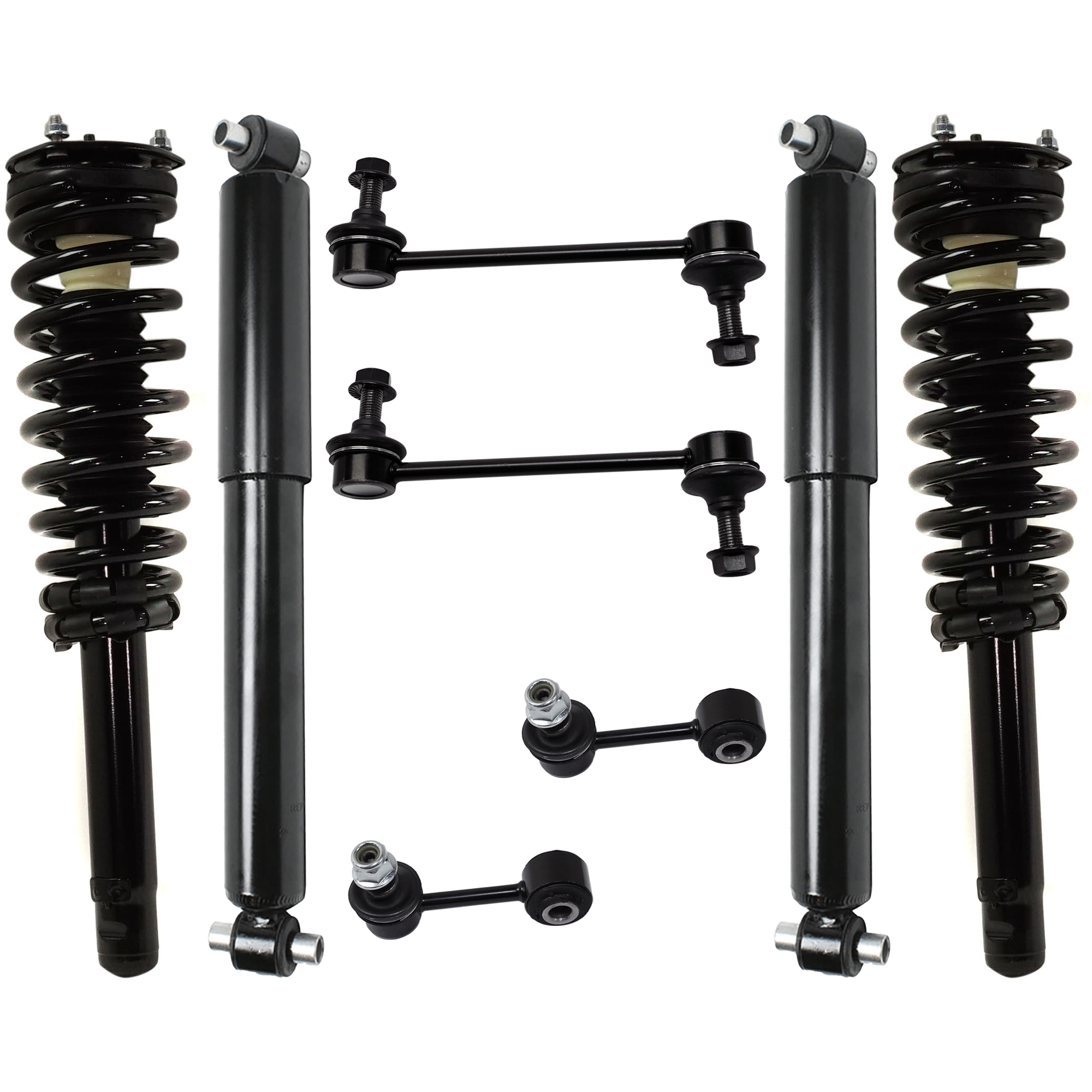 AM FUSION 10-12 MILAN 10-11 FRONT AND REAR SHOCK AND FULLY LOADED STRUT RH AND LH 8 pc kit Loaded Strut with Sway Bar Link SKU KIT 080624-17 OEM AE5Z18125A 6E5Z18125BA ASTL22
