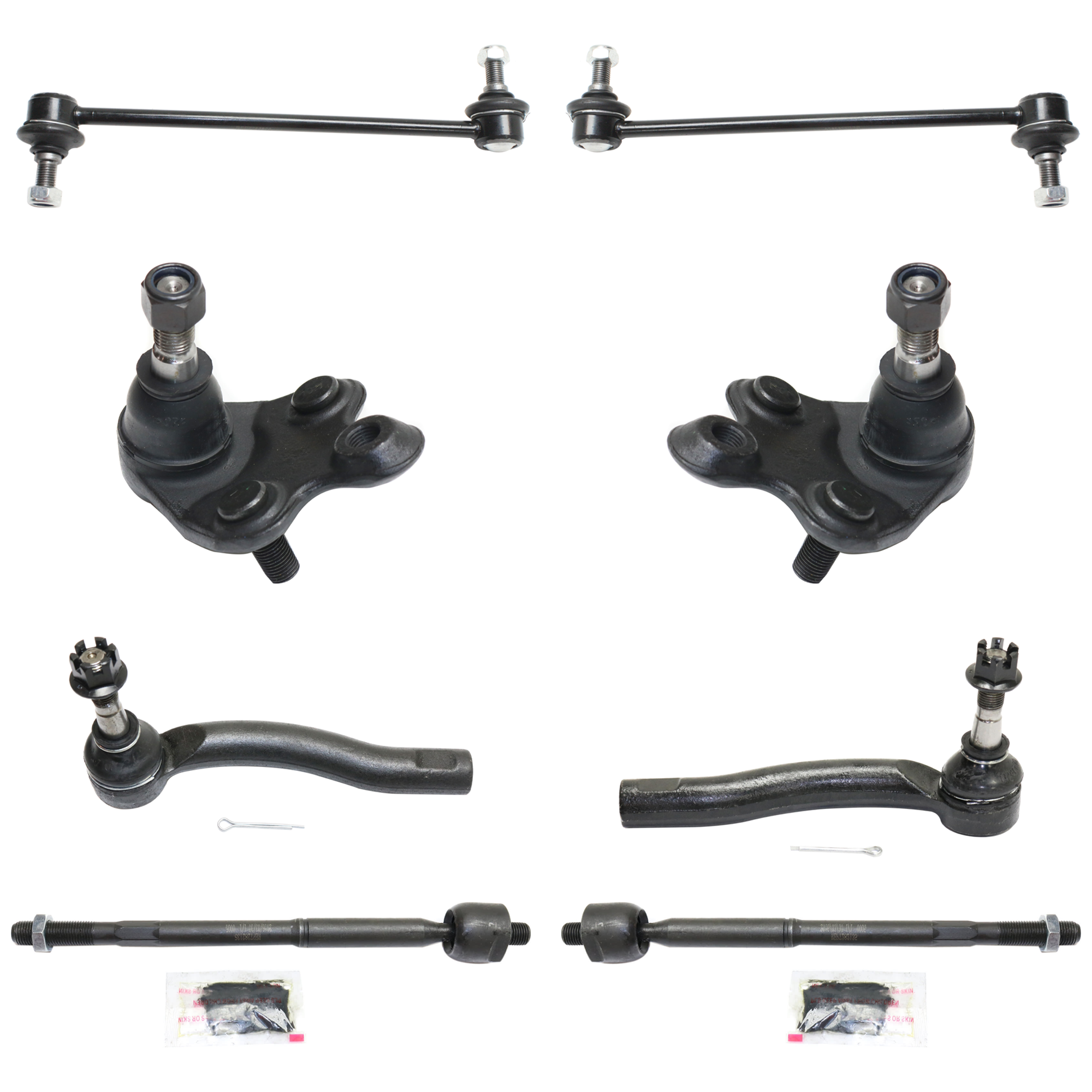 AM PRIUS 04-09 FRONT SUSPENSION KIT 8 pc kit with Ball Joint Sway Bar Link and Tie Rod End SKU KIT 080624-19 OEM 433305000000000000000000000